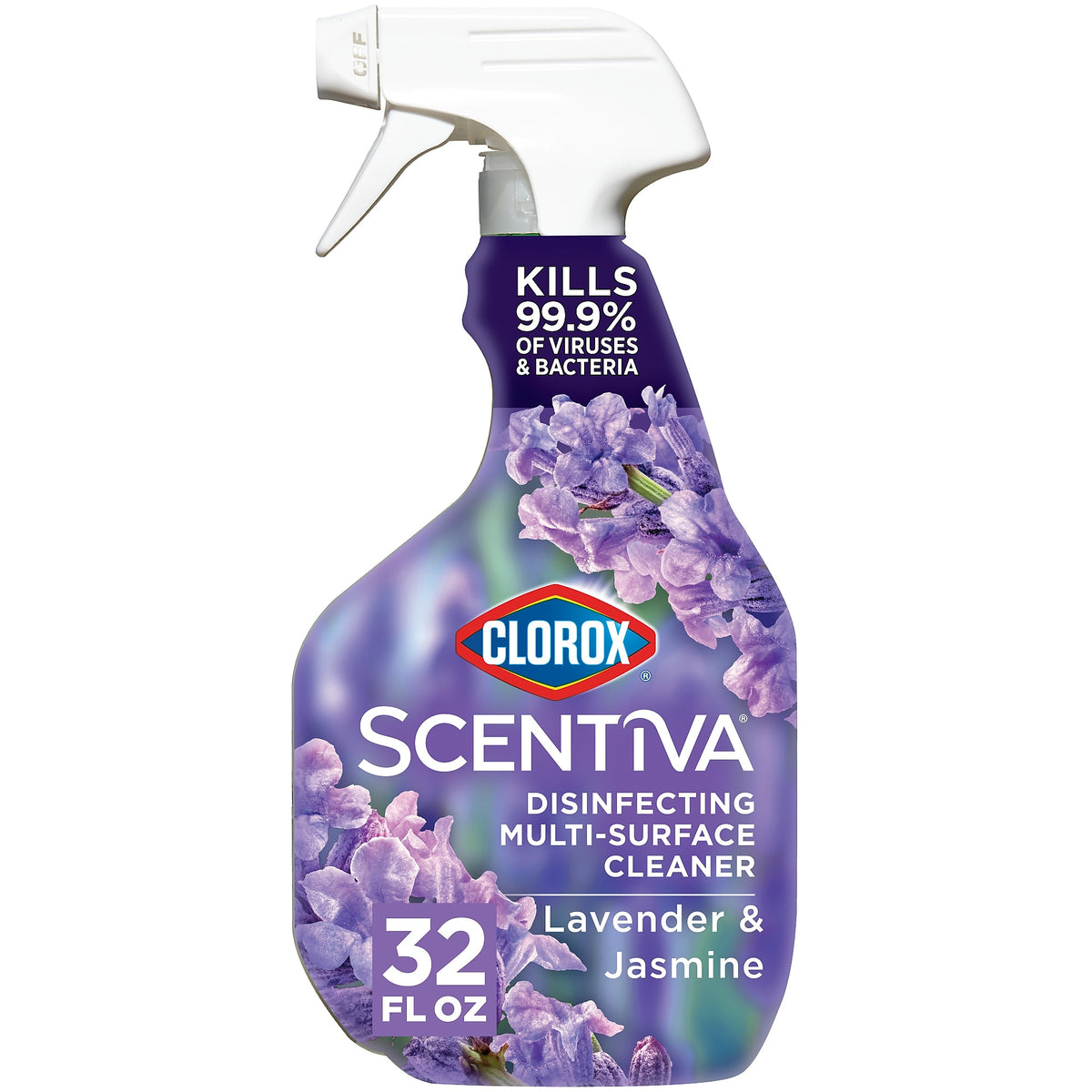 Clorox Scentiva Disinfecting Multi-Surface Cleaner Spray Bottle, Lavender and Jasmine, 32 fl. oz.