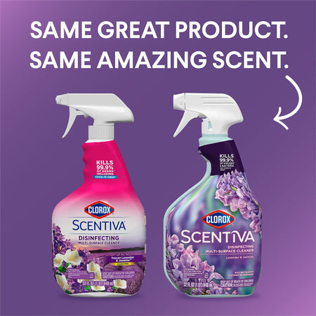 Clorox Scentiva Disinfecting Multi-Surface Cleaner Spray Bottle, Lavender and Jasmine, 32 fl. oz.