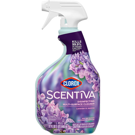 Clorox Scentiva Disinfecting Multi-Surface Cleaner Spray Bottle, Lavender and Jasmine, 32 fl. oz.