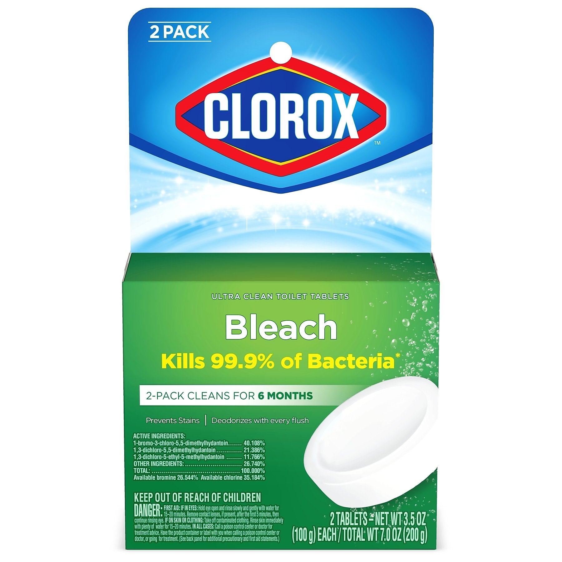 Clorox Ultra Clean Toilet Tablets Bleach, 3.5 oz.