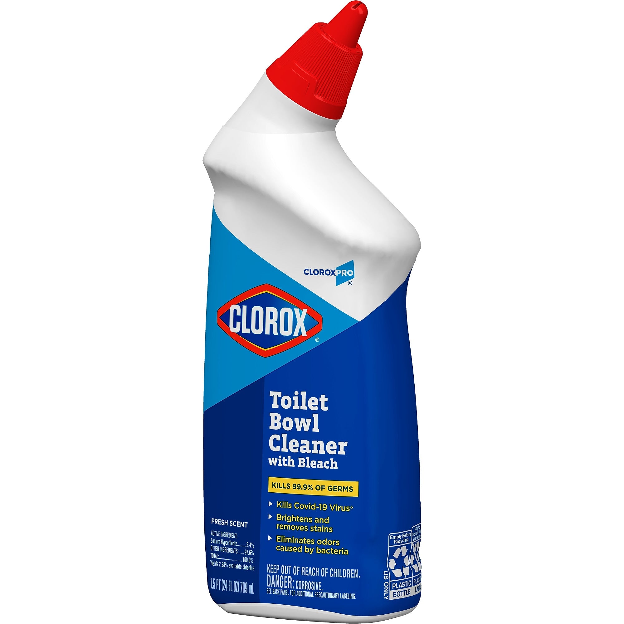 CloroxPro Toilet Bowl Cleaner with Bleach, Fresh Scent, 24 fl. oz., 12/Carton