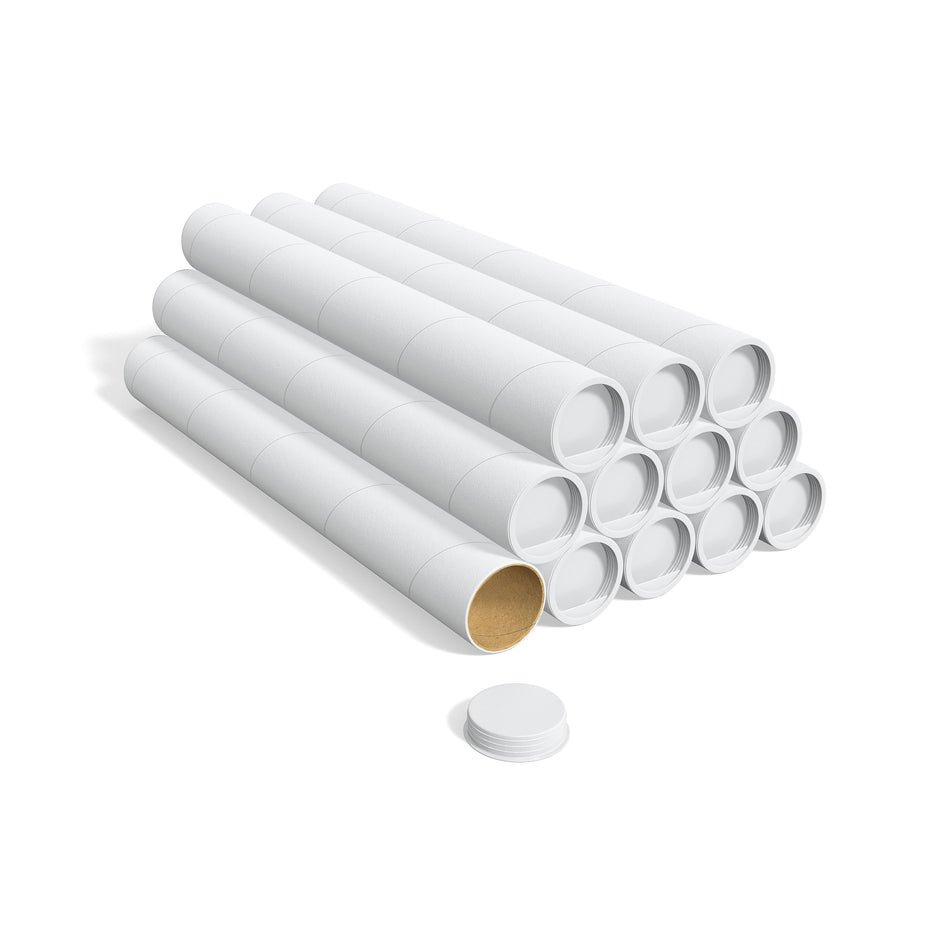 Coastwide Professional™ 3" x 24" Mailing Tube with Caps, White, 12/Box