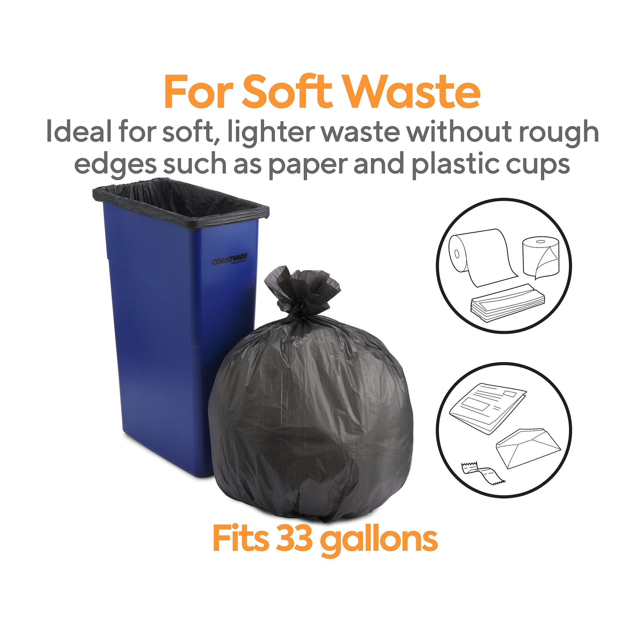 Coastwide Professional™ 30-33 Gallon Trash Bag, 33