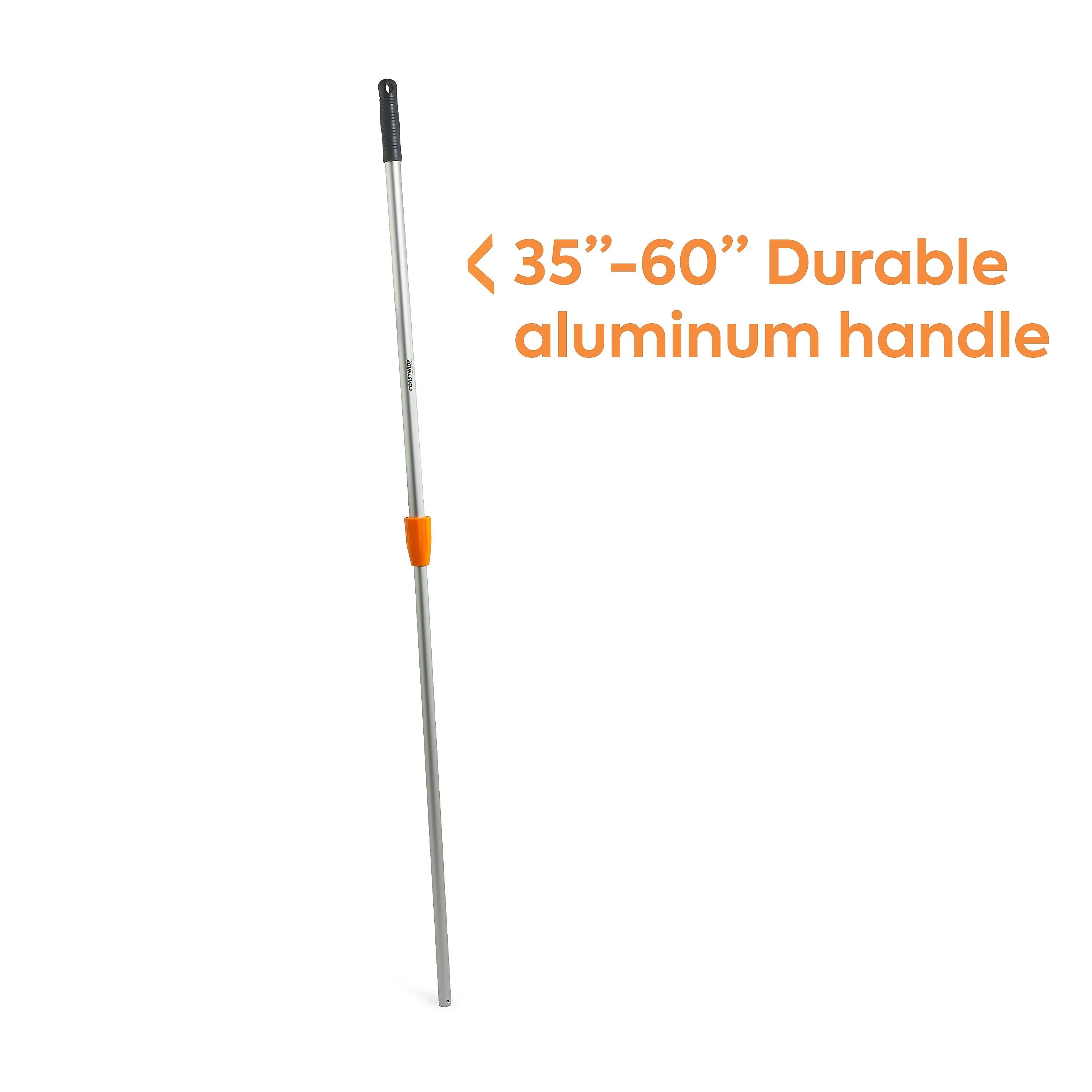 Coastwide Professional™ 35"-60" Aluminum Wet Mop Extendable Handle, Microfiber Head