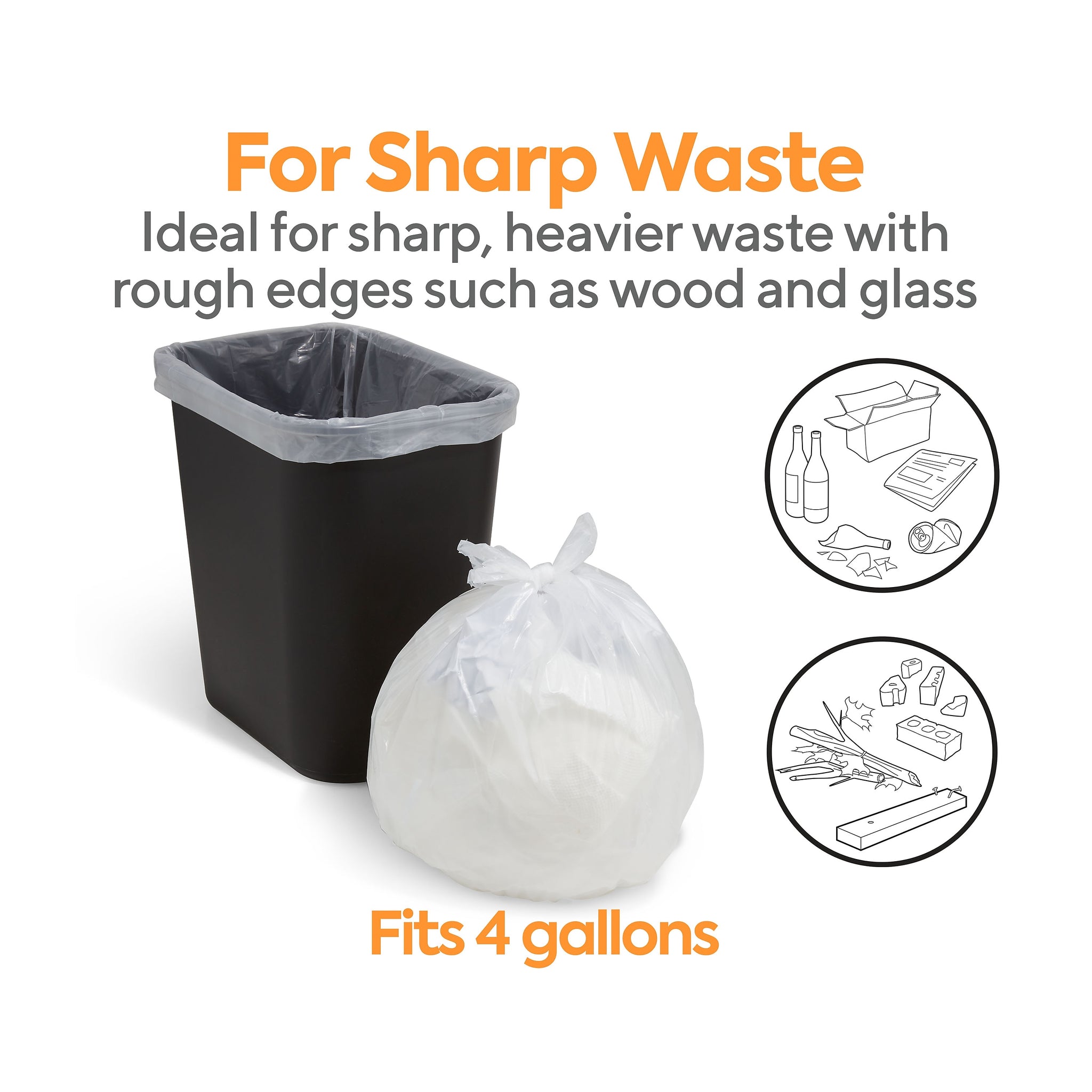 Coastwide Professional™ 4 Gallon Industrial Trash Bag, 17