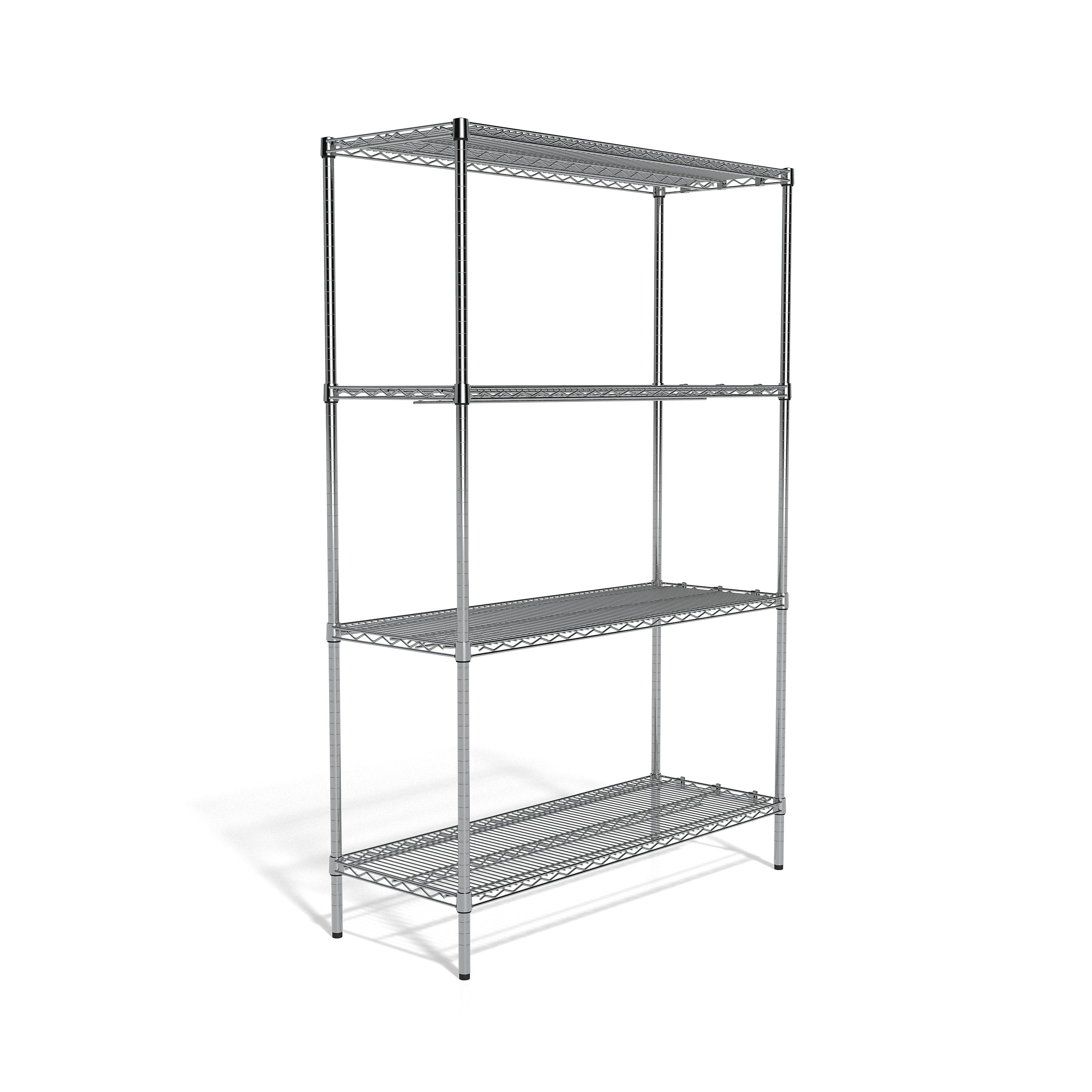 Coastwide Professional™ 4-Shelf Wire Unit, 48"W, Chrome