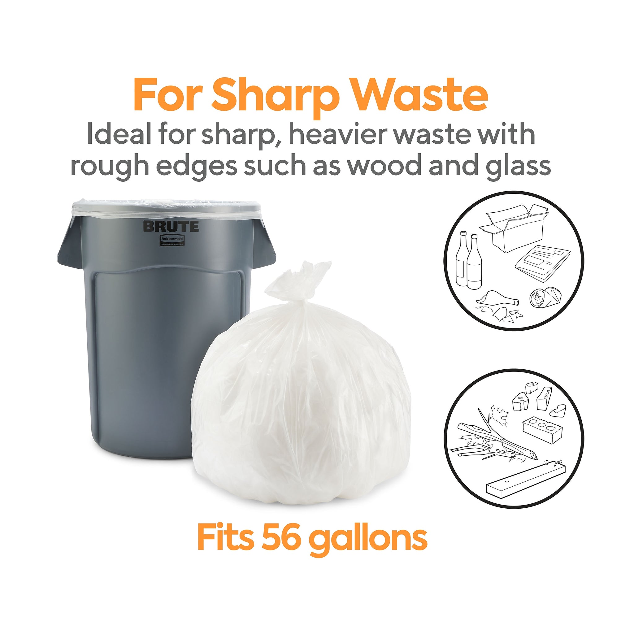 Coastwide Professional™ 50-56 Gallon Industrial Trash Bag, 43