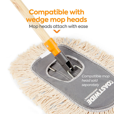 Coastwide Professional™ 53" Wedge Dust Mop Frame and Handle, Wood