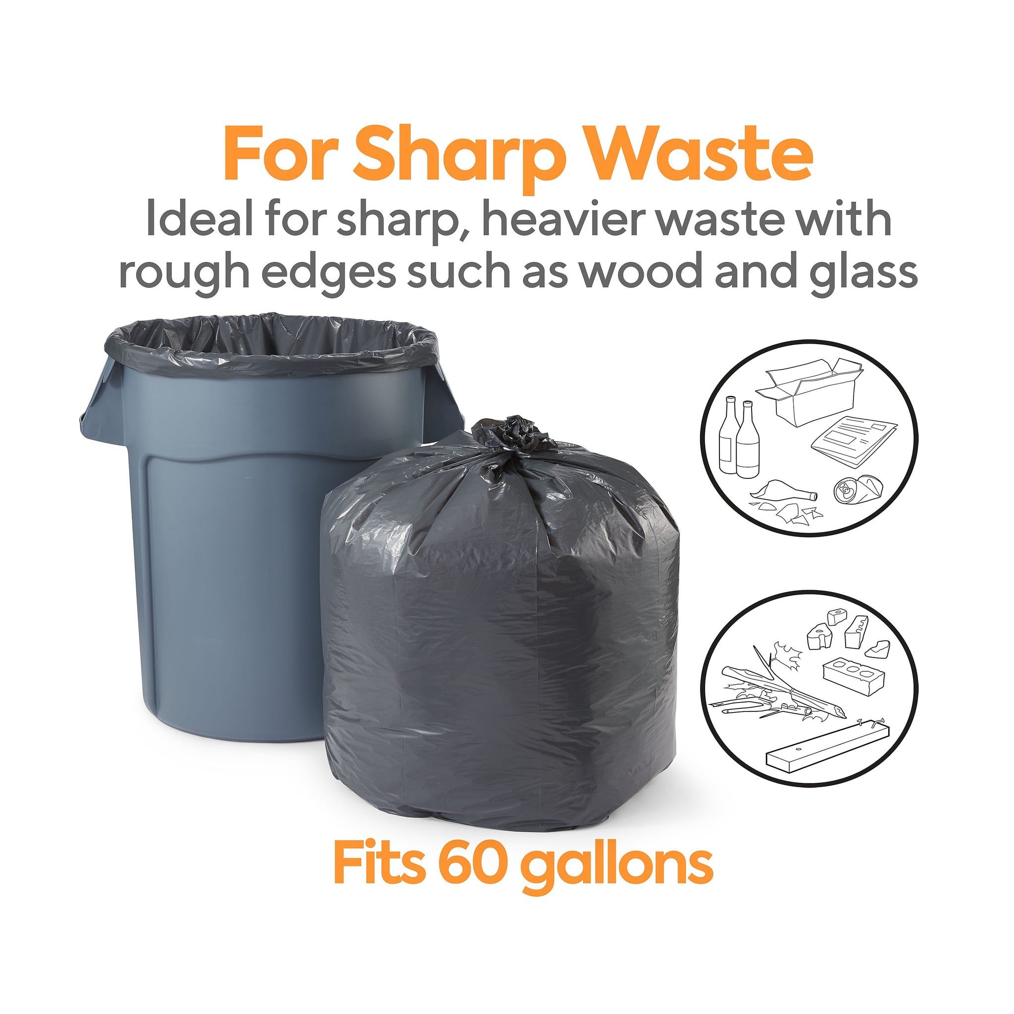 Coastwide Professional™ 55-60 Gallon Industrial Trash Bag, 38
