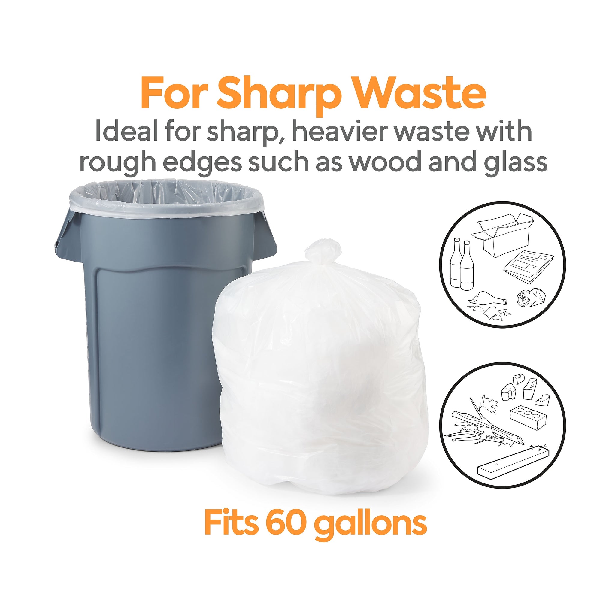 Coastwide Professional™ 55-60 Gallon Industrial Trash Bag, 38