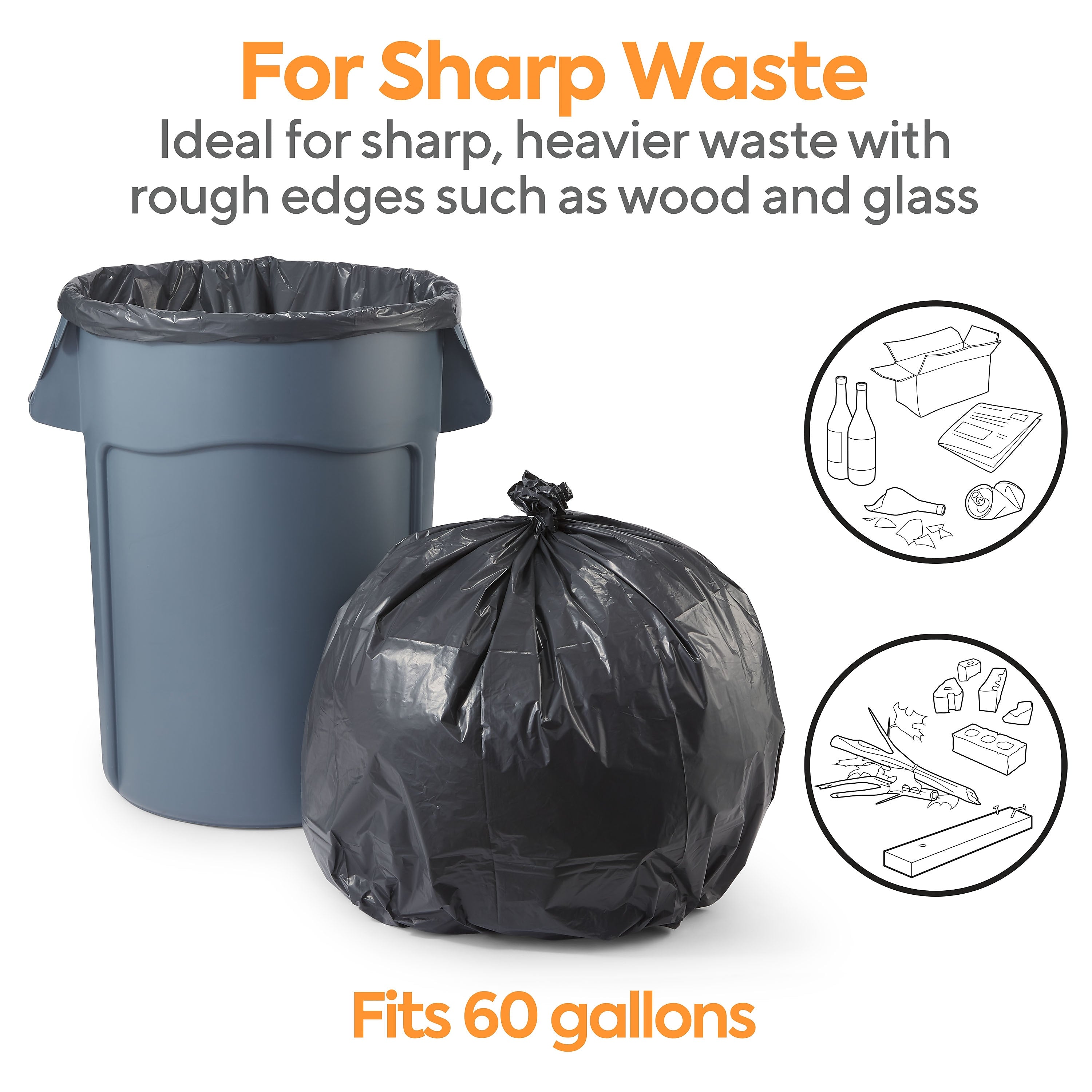 Coastwide Professional™ 55-60 Gallon Industrial Trash Bag, 38