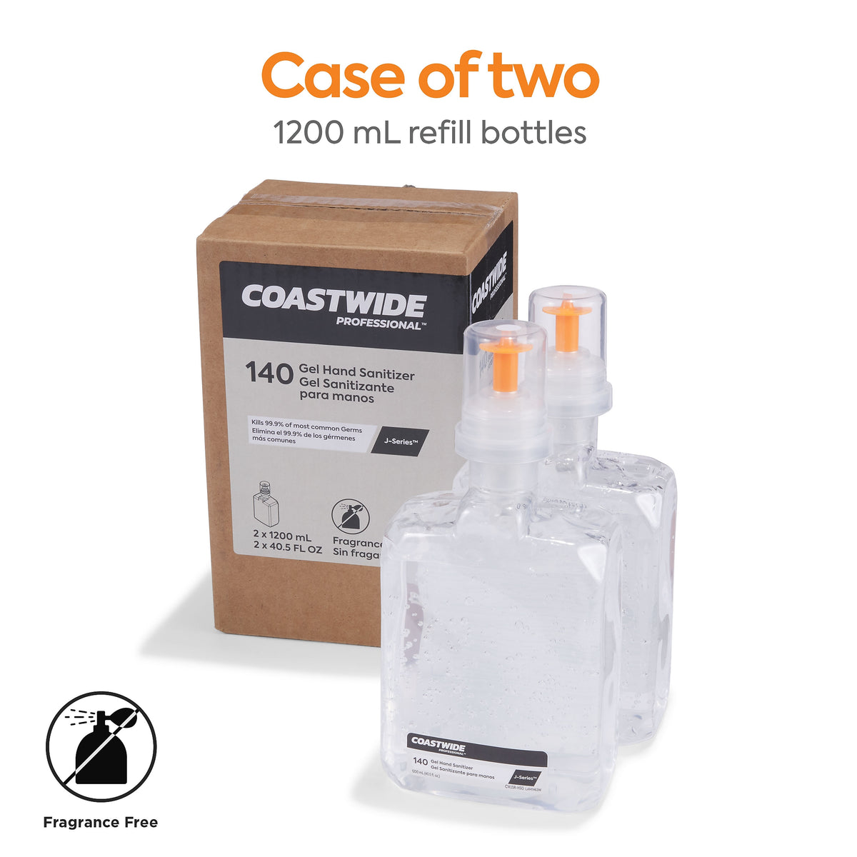 Coastwide Professional 70% Alcohol Gel Hand Sanitizer Refill for J-Series, 1200 mL, 2/Carton