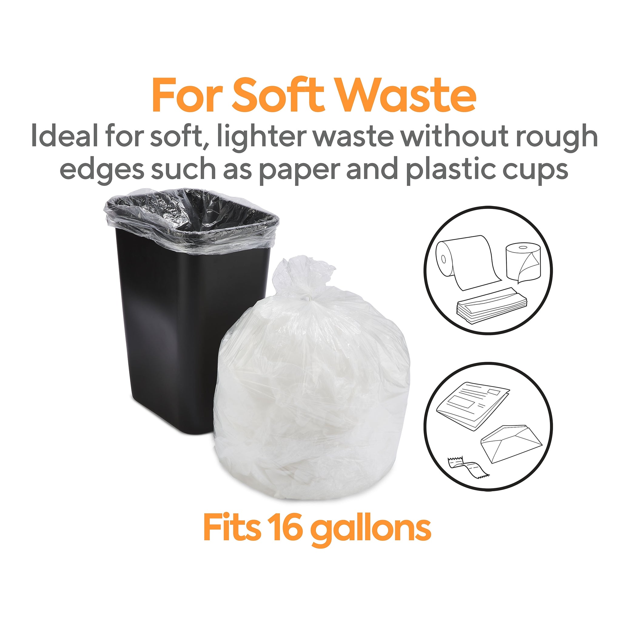Coastwide Professional™ AccuFit 16 Gallon Trash Bag, 24