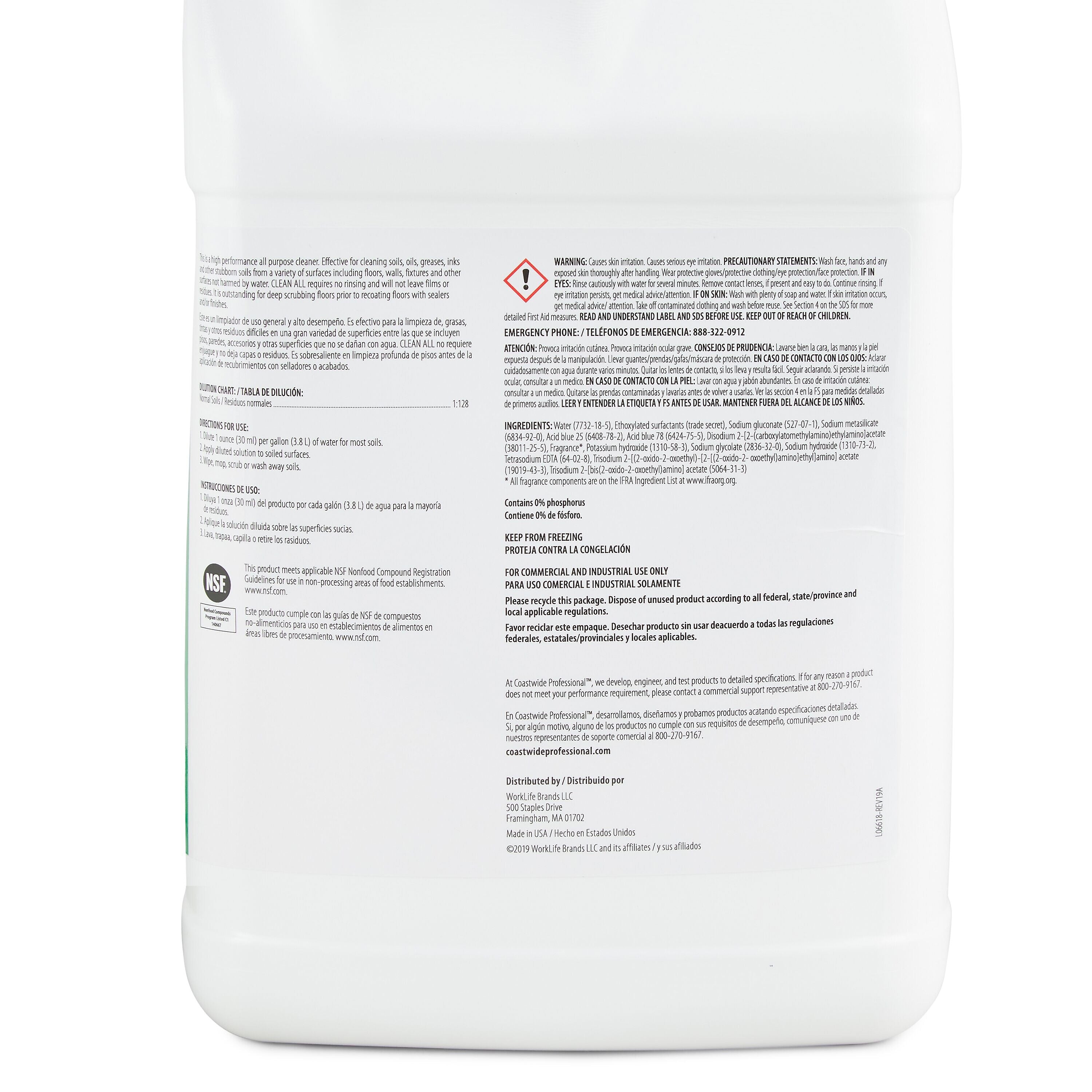 Coastwide Professional Degreaser Clean All, 3.78L, 4/CT