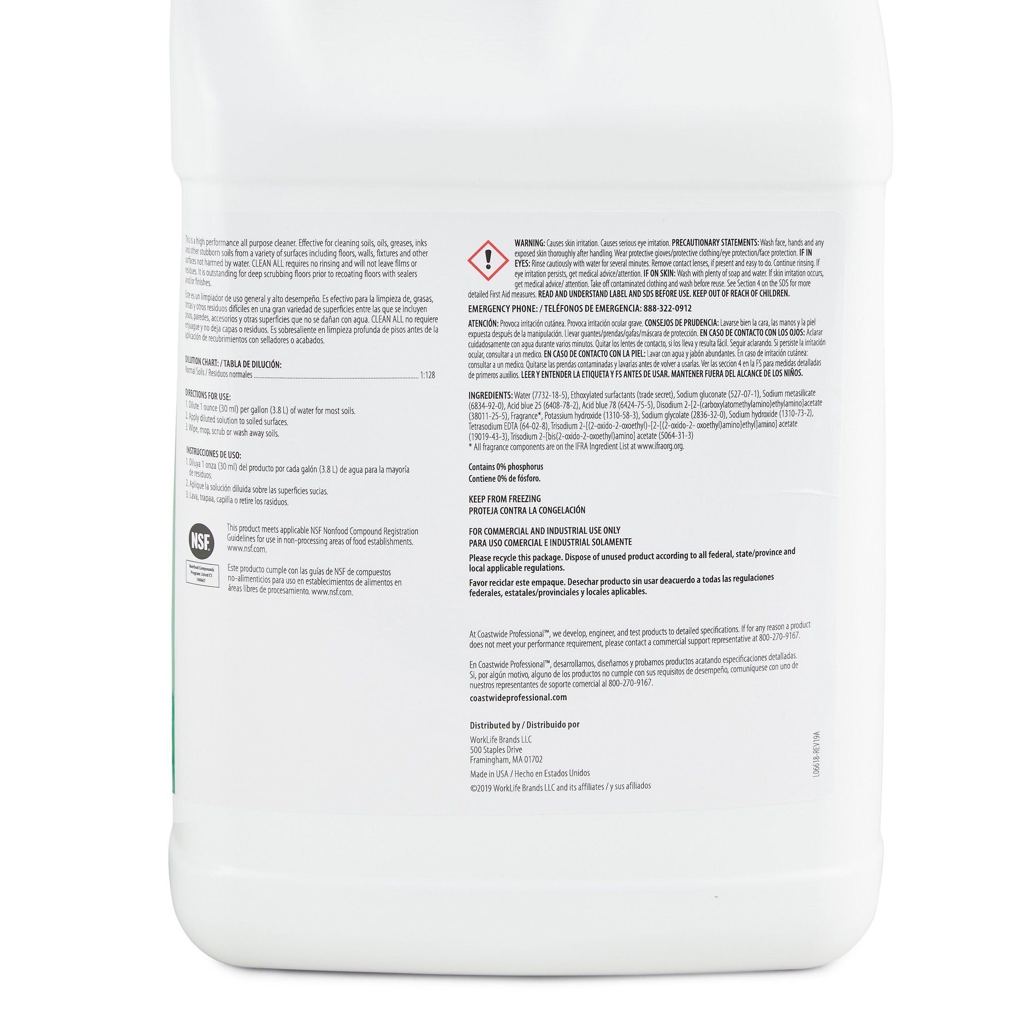Coastwide Professional Degreaser Clean All, 3.78L, 4/CT
