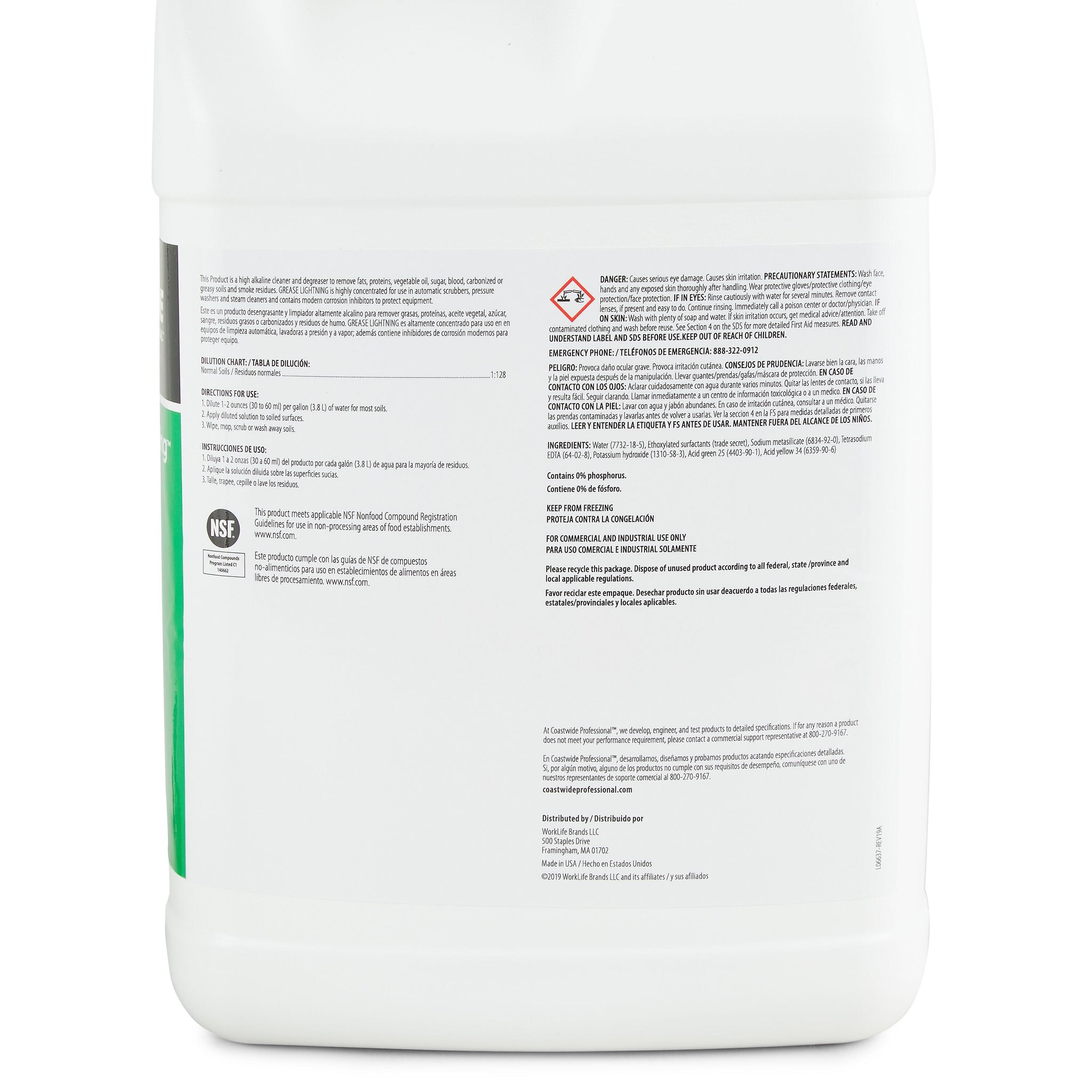 Coastwide Professional™ Degreaser Grease Lightning, 3.78L, 4/Carton