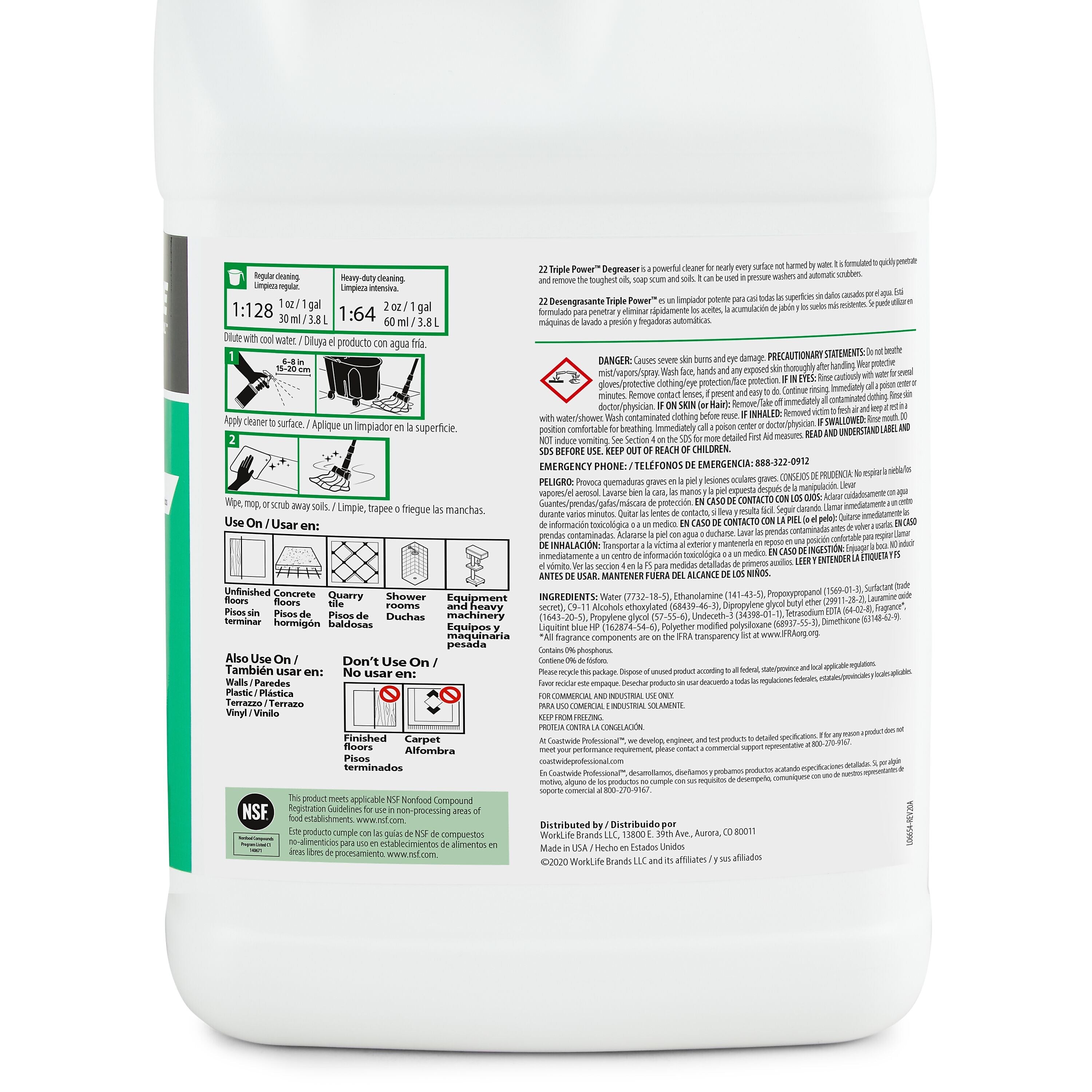 Coastwide Professional Degreaser Triple Power, 3.78L, 4/Carton