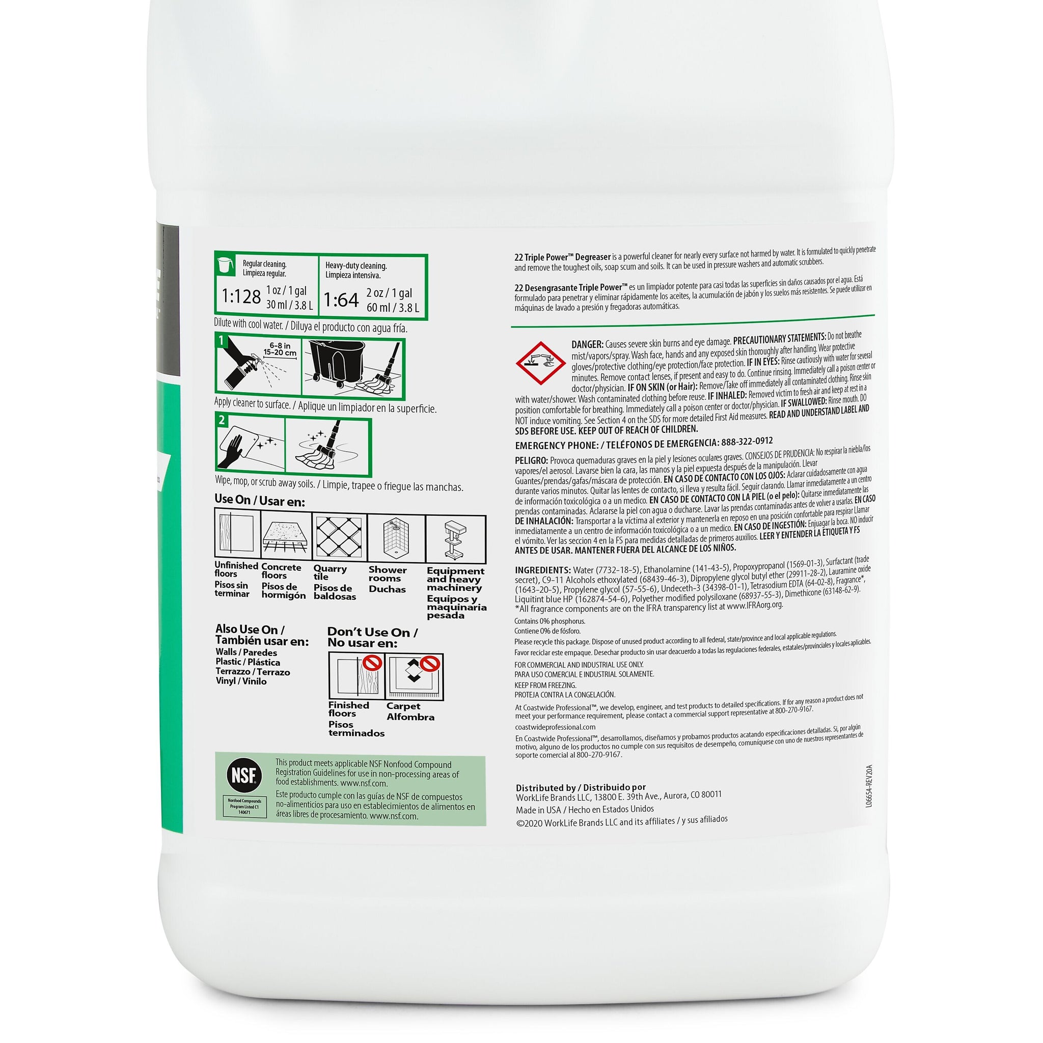 Coastwide Professional Degreaser Triple Power, 3.78L, 4/Carton