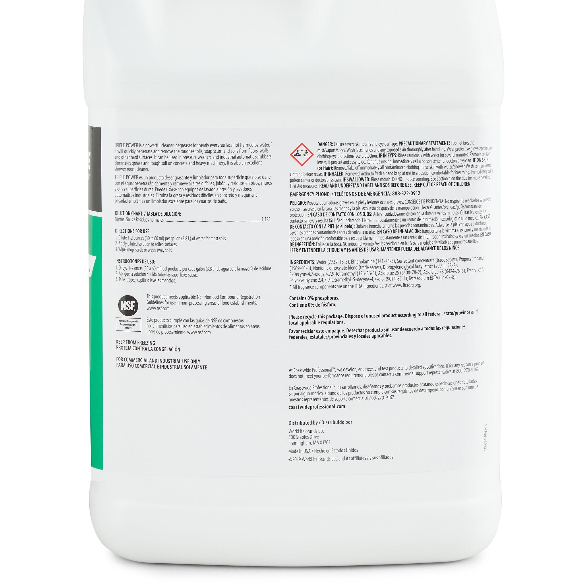 Coastwide Professional Degreaser Triple Power, 3.78L, 4/Carton