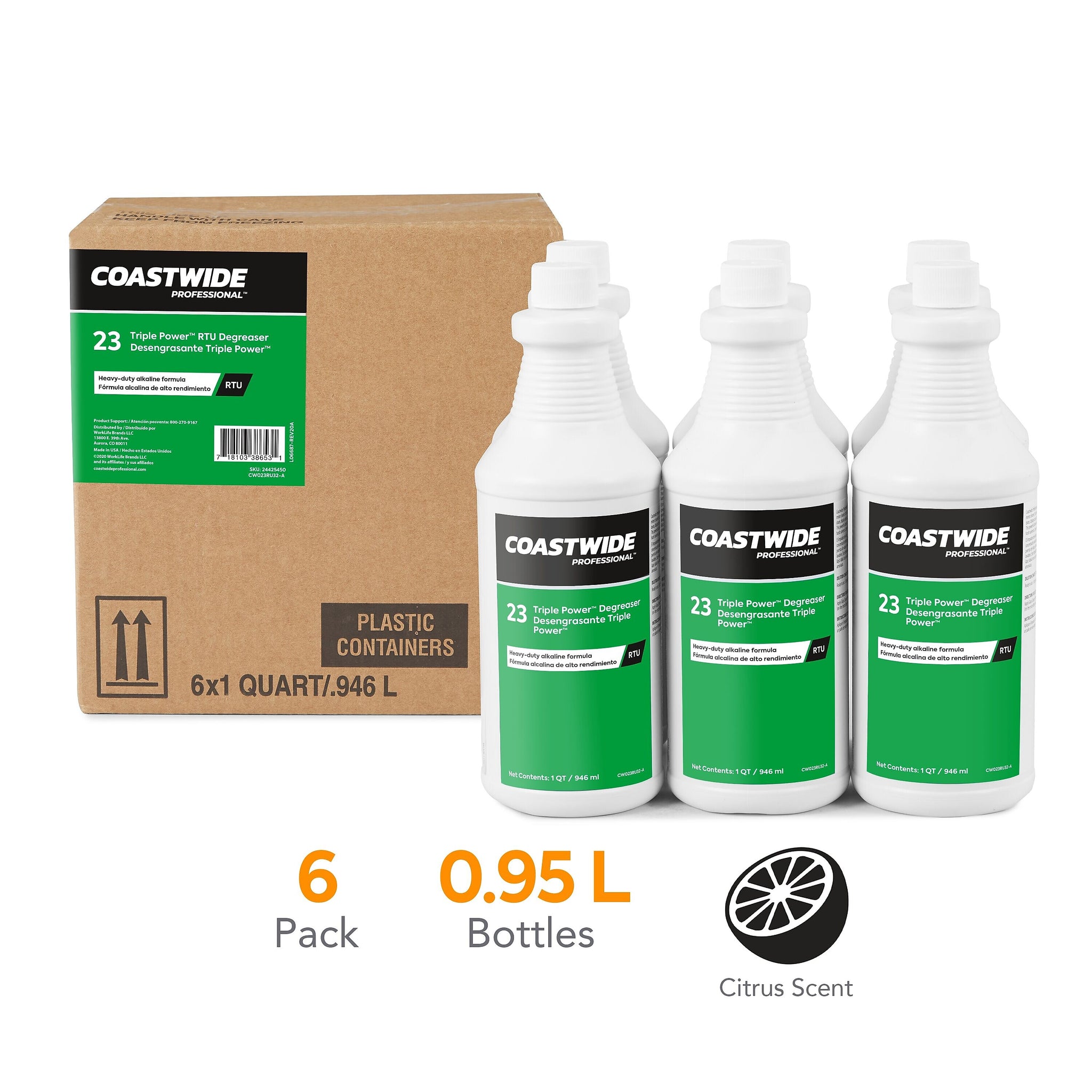 Coastwide Professional Degreaser Triple Power RTU, 0.95L, 6/Carton
