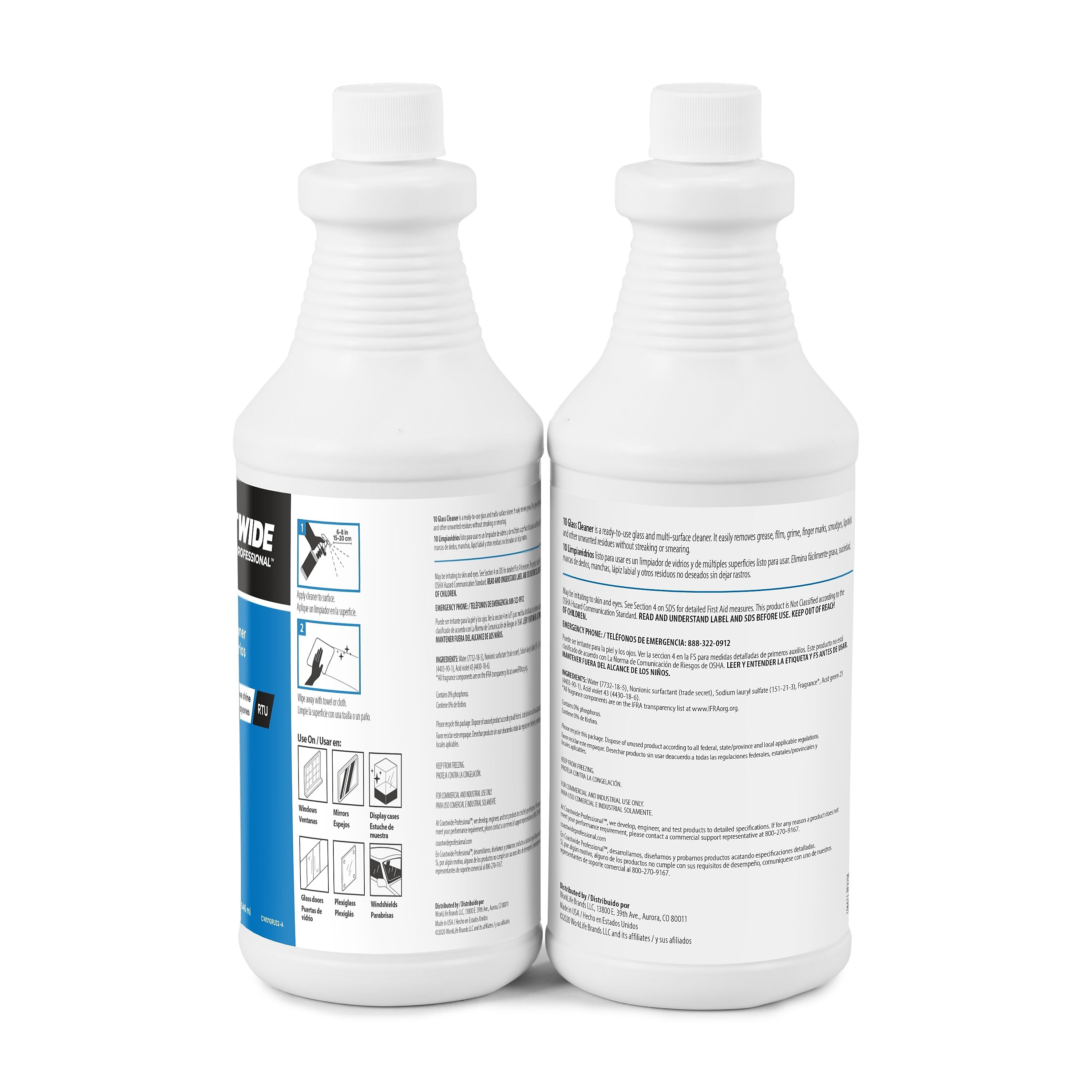 Coastwide Professional Glass Cleaner Ready-To-Use, 0.95L, 6/Carton