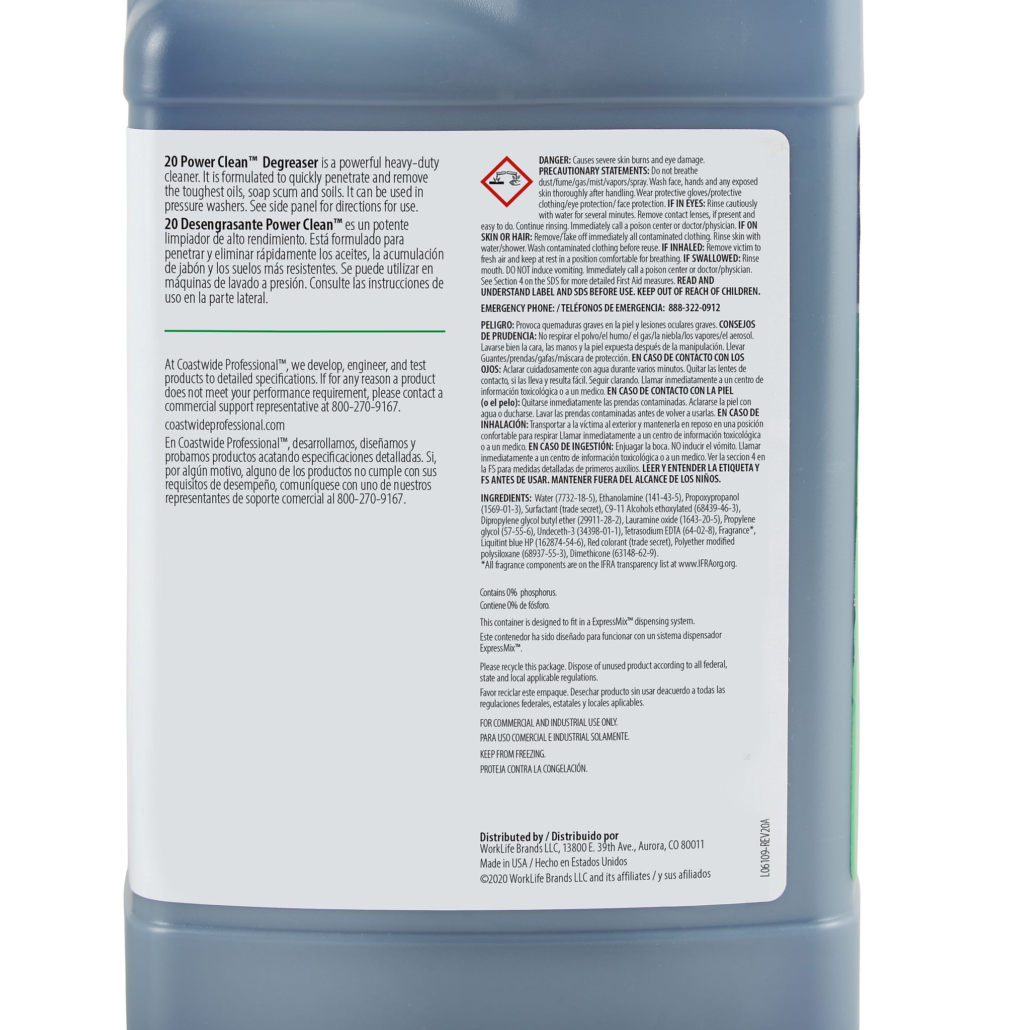 Coastwide Professional Heavy-Duty Cleaner and Degreaser Power Clean Concentrate for ExpressMix, 3.25L, 2/Carton