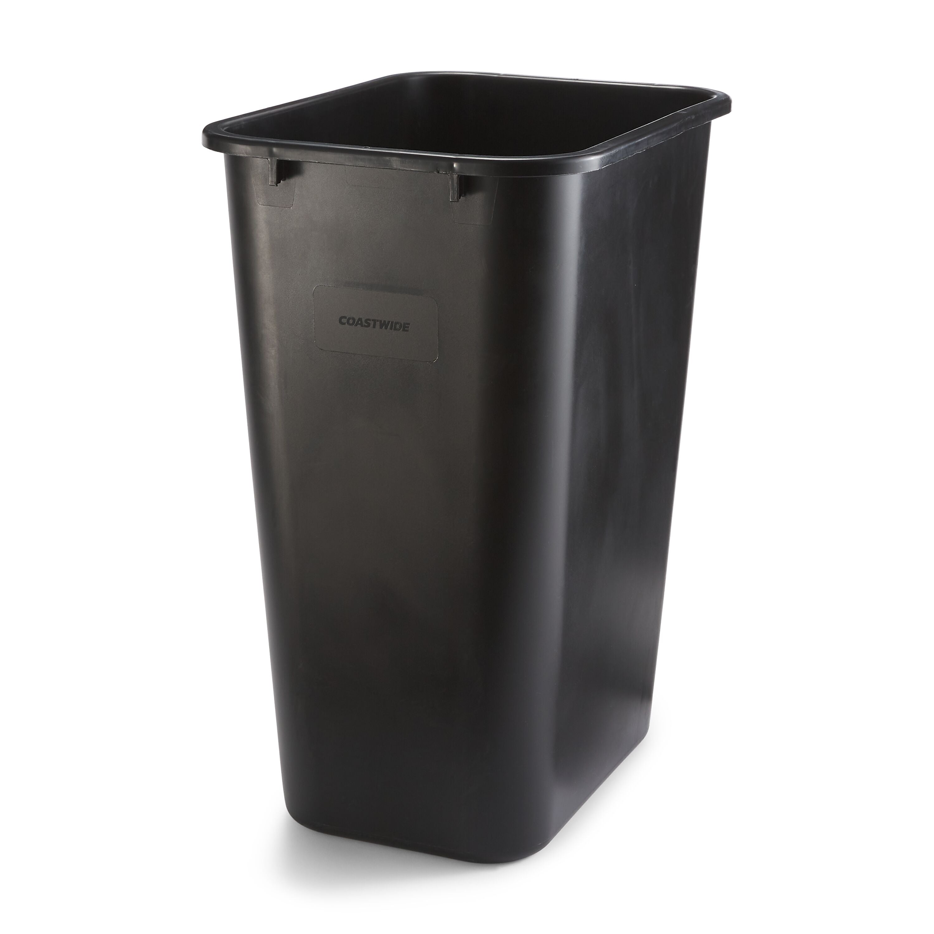 Coastwide Professional™ Indoor Trash Can Without Lid, Black Soft Molded Plastic, 10.25 Gallon