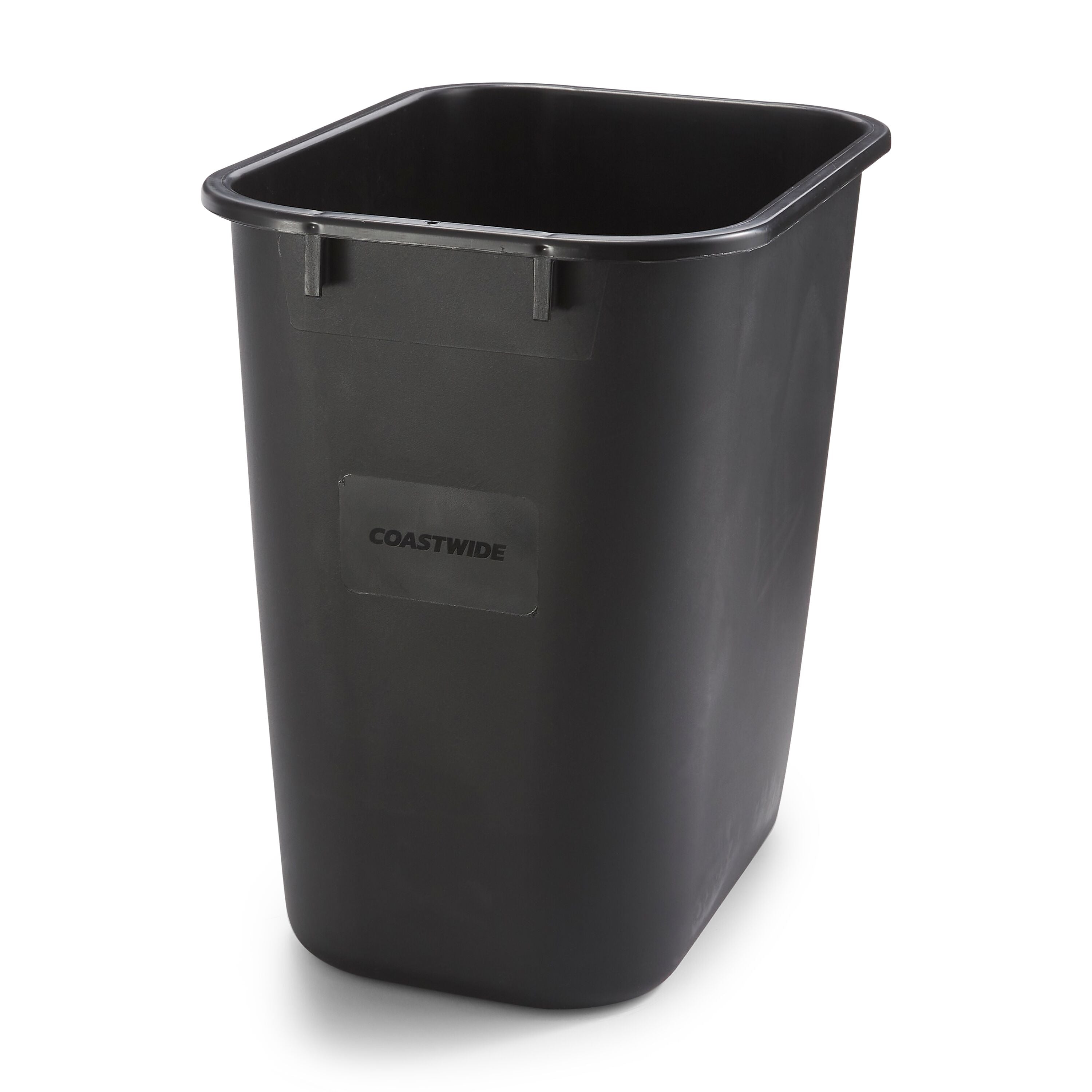 Coastwide Professional™ Indoor Trash Can Without Lid, Black Soft Molded Plastic, 3.5 Gallon