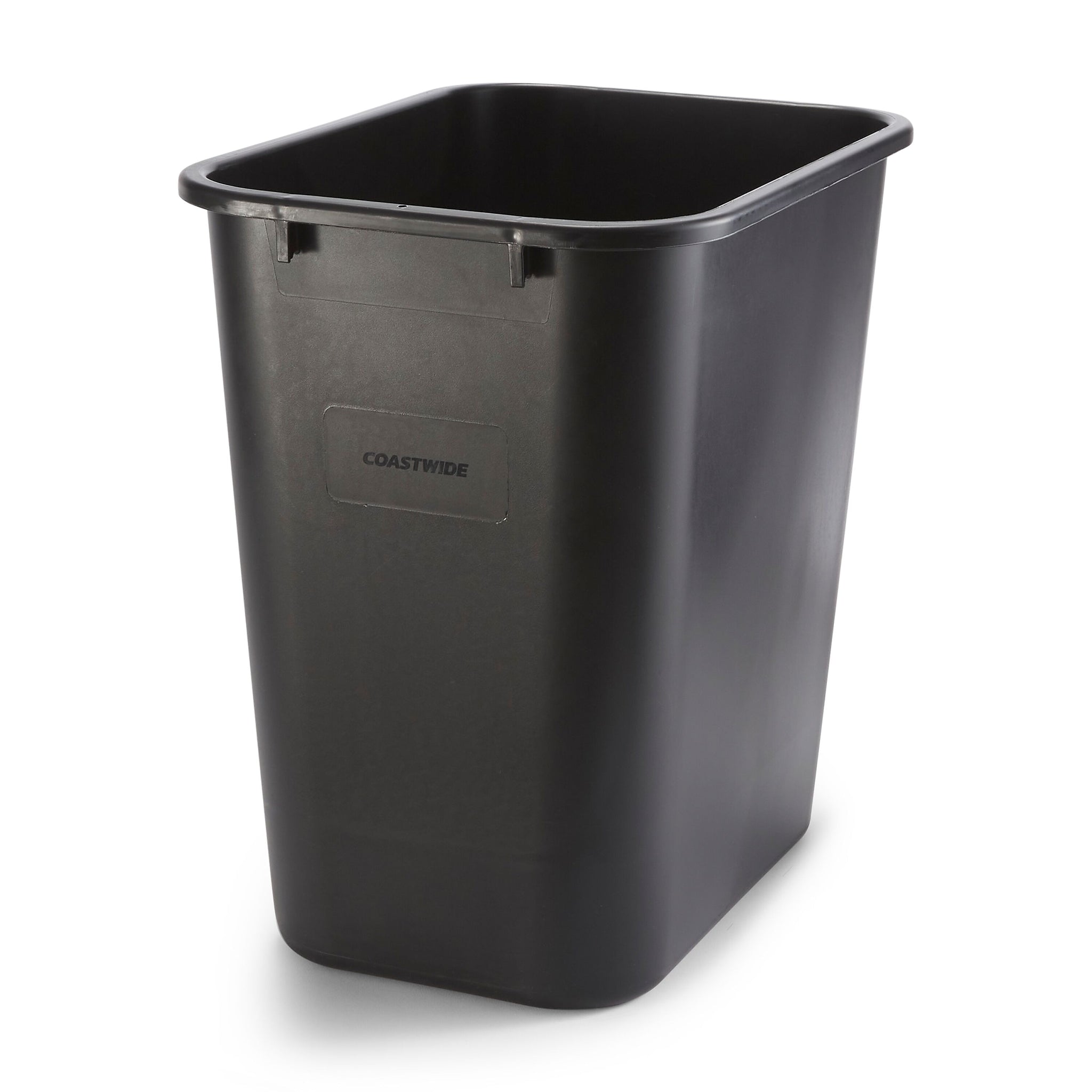 Coastwide Professional™ Indoor Trash Can Without Lid, Black Soft Molded Plastic, 7 Gallon