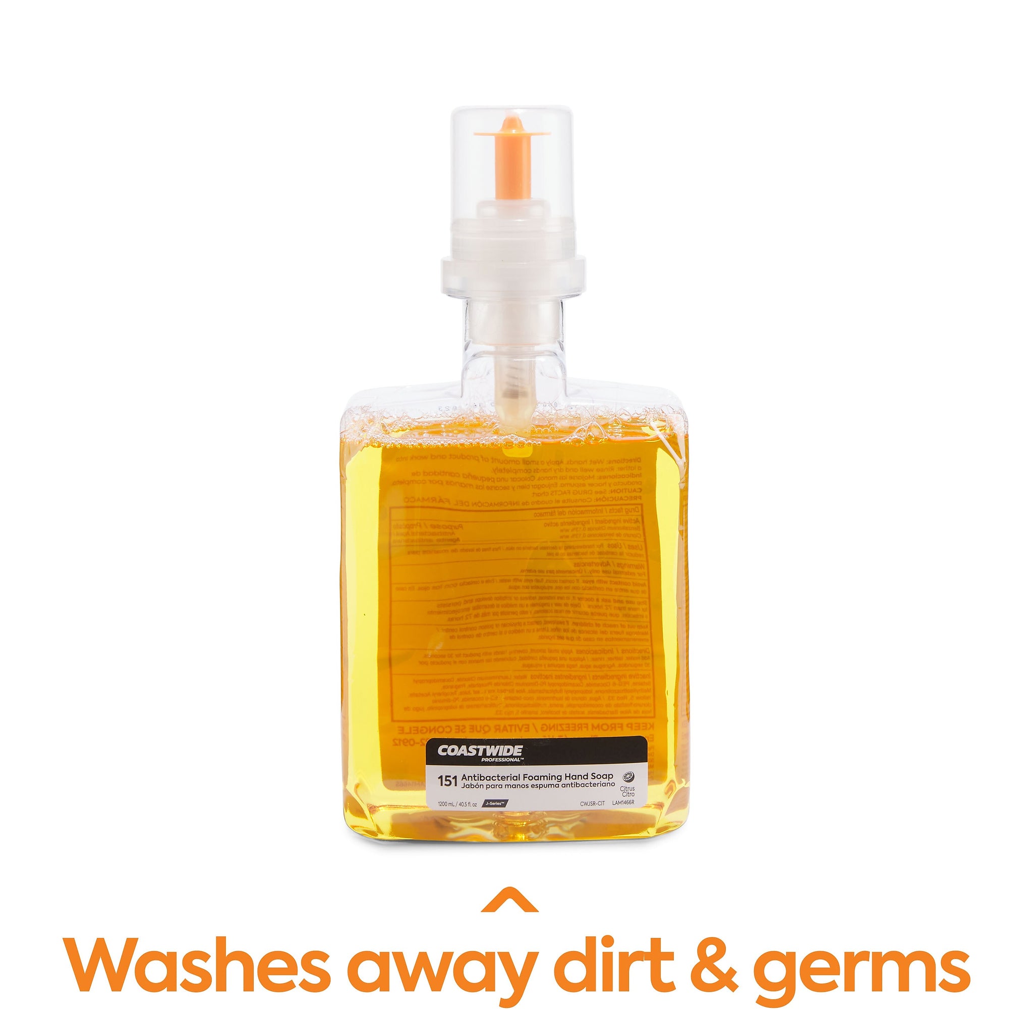 Coastwide Professional™ J-Series Antibacterial Foam Hand Soap, Citrus, 1200 mL, 2/Carton
