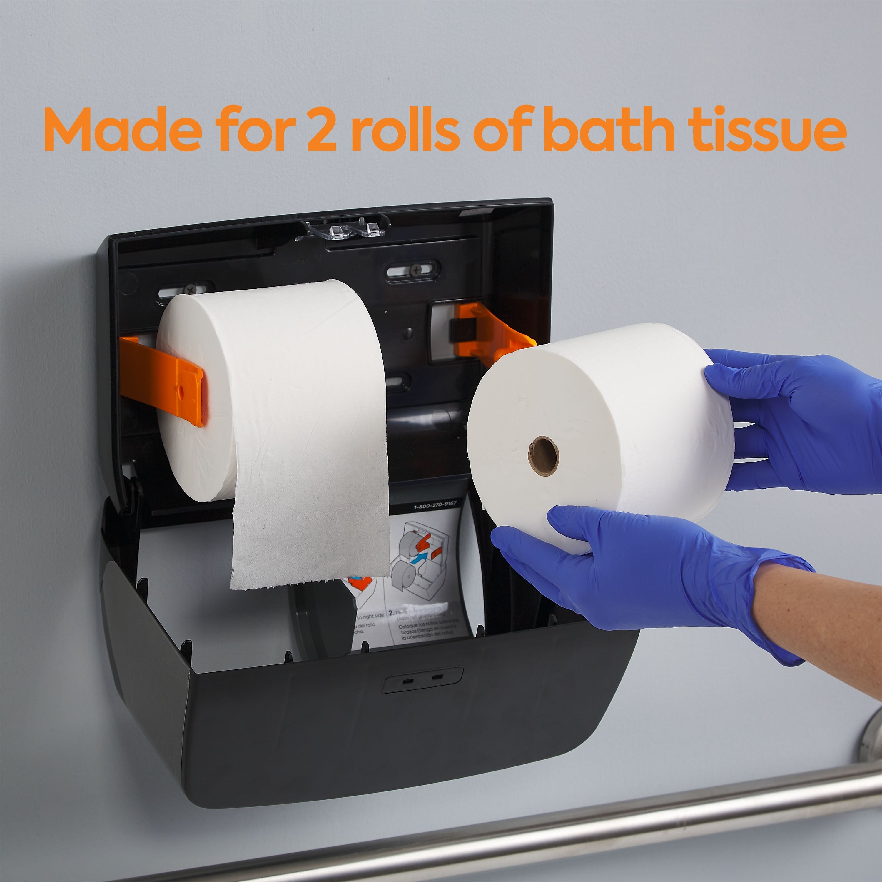 Coastwide Professional™ J-Series Duo Bath Tissue Dispenser, Black