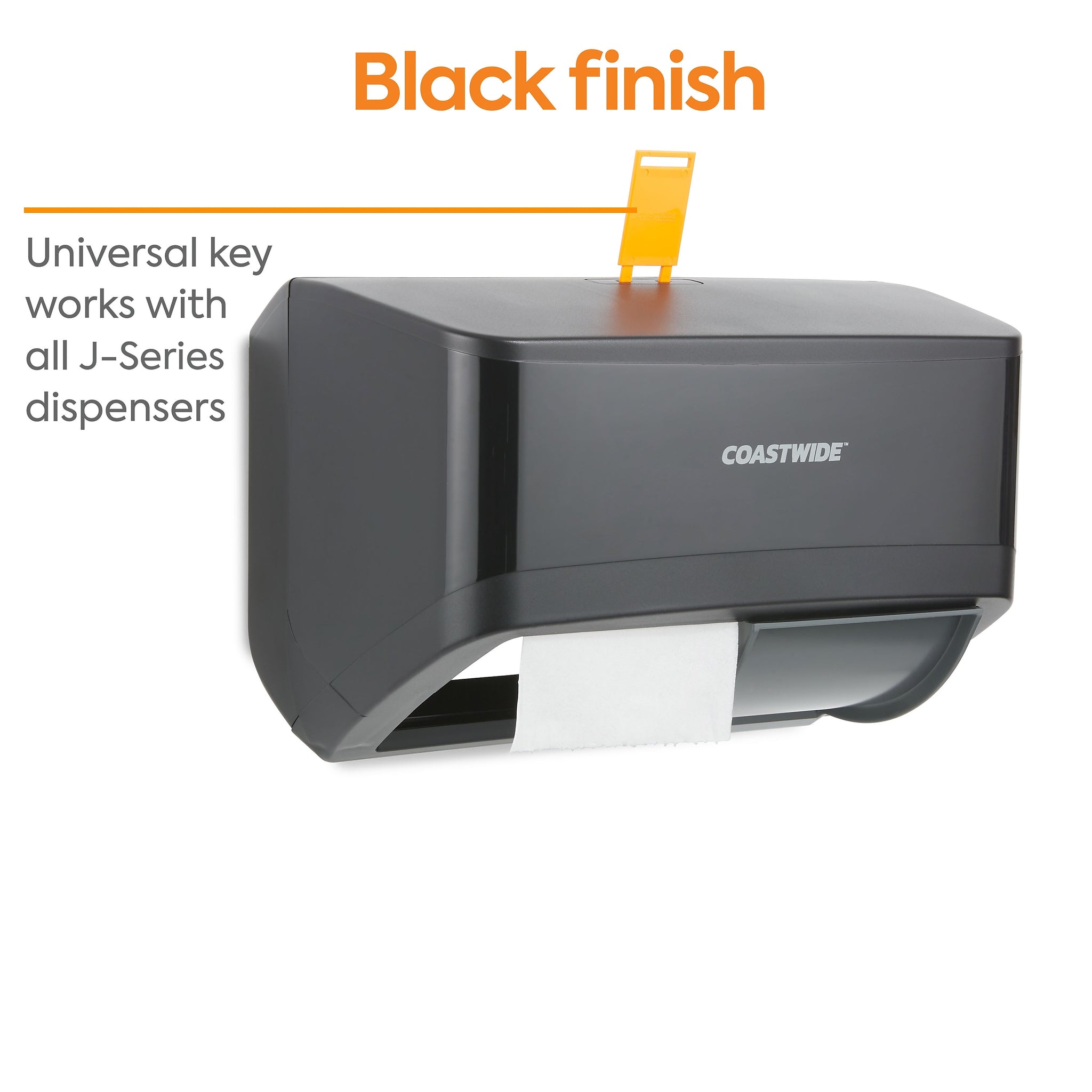 Coastwide Professional™ J-Series Duo Bath Tissue Dispenser, Black