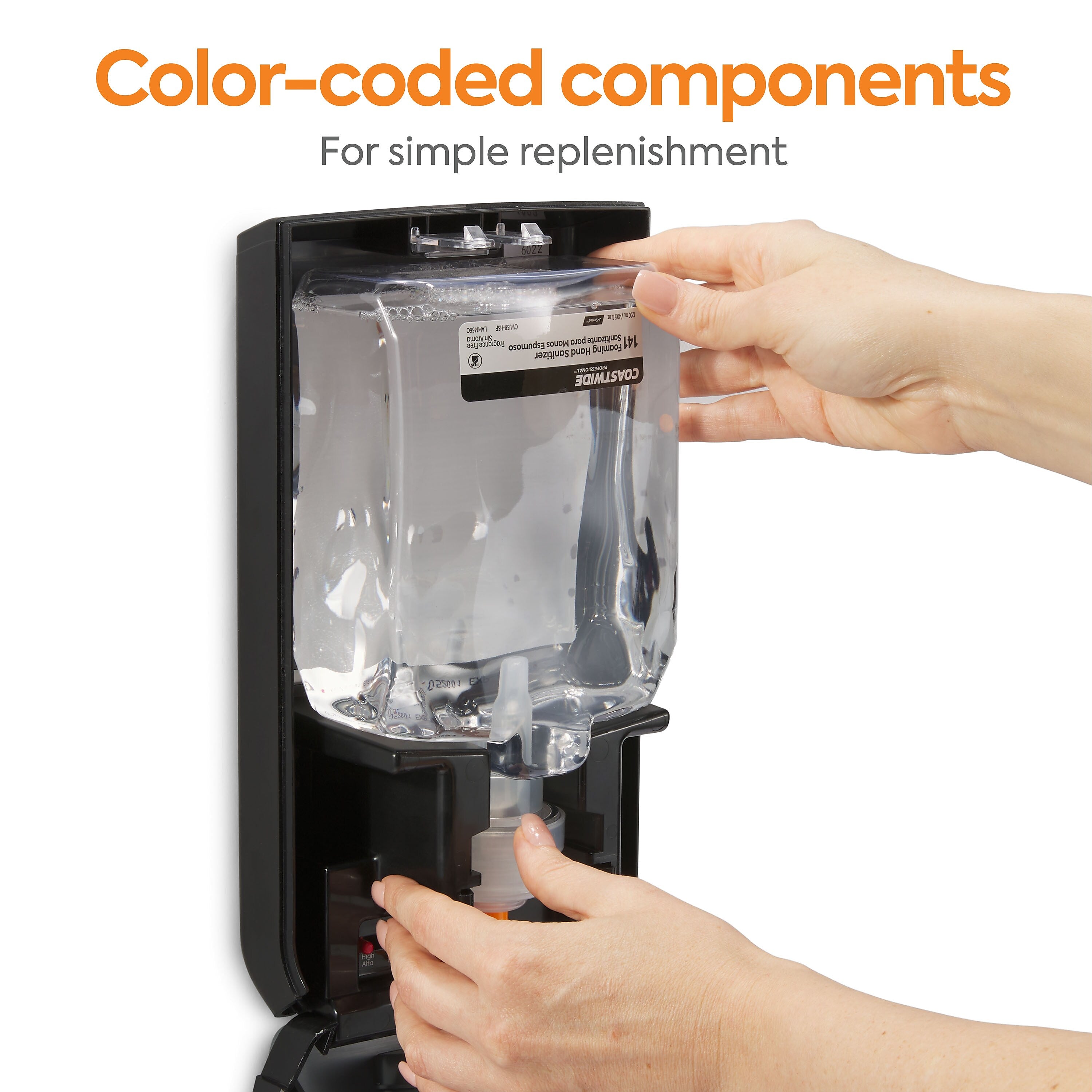 Coastwide Professional™ J-Series Foam Hand Soap, Fragrance-Free, 1200 mL, 2/Carton