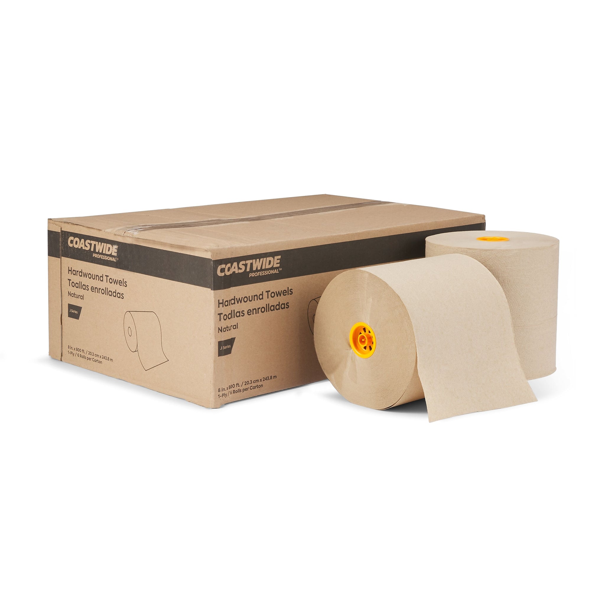 Coastwide Professional™ J-Series Hardwound Paper Towels, 1-ply, 800 ft./Roll, 6 Rolls/Carton