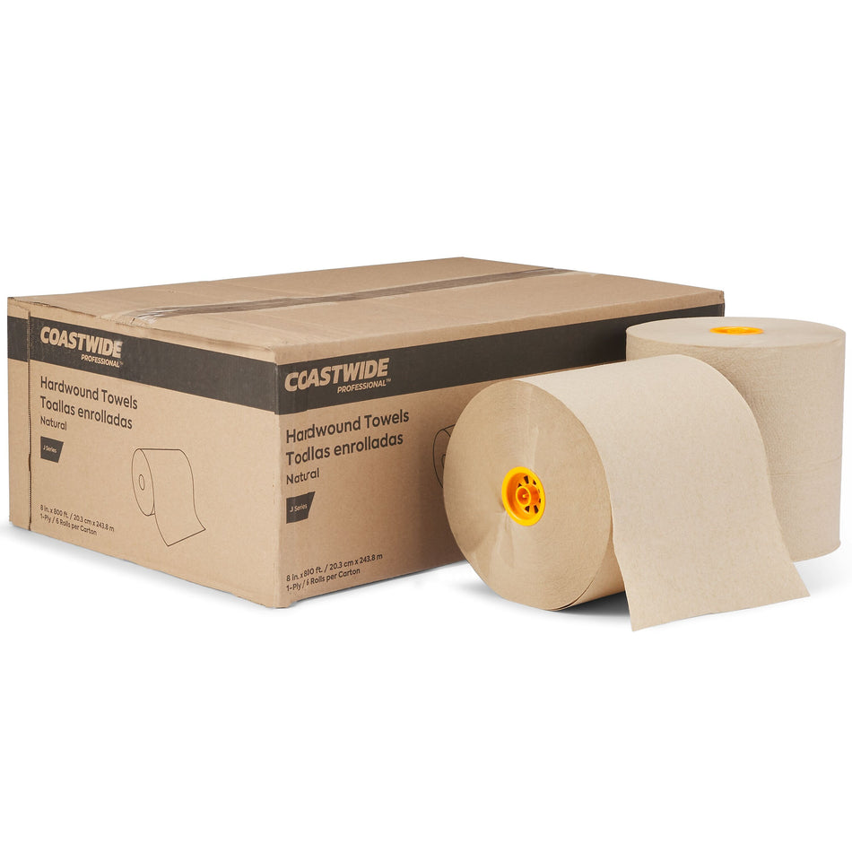 Coastwide Professional™ J-Series Hardwound Paper Towels, 1-ply, 800 ft./Roll, 6 Rolls/Carton