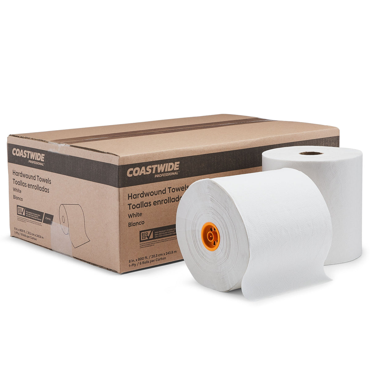 Coastwide Professional™ J-Series Hardwound Paper Towels, 1-ply, 800 ft./Roll, 6 Rolls/Carton