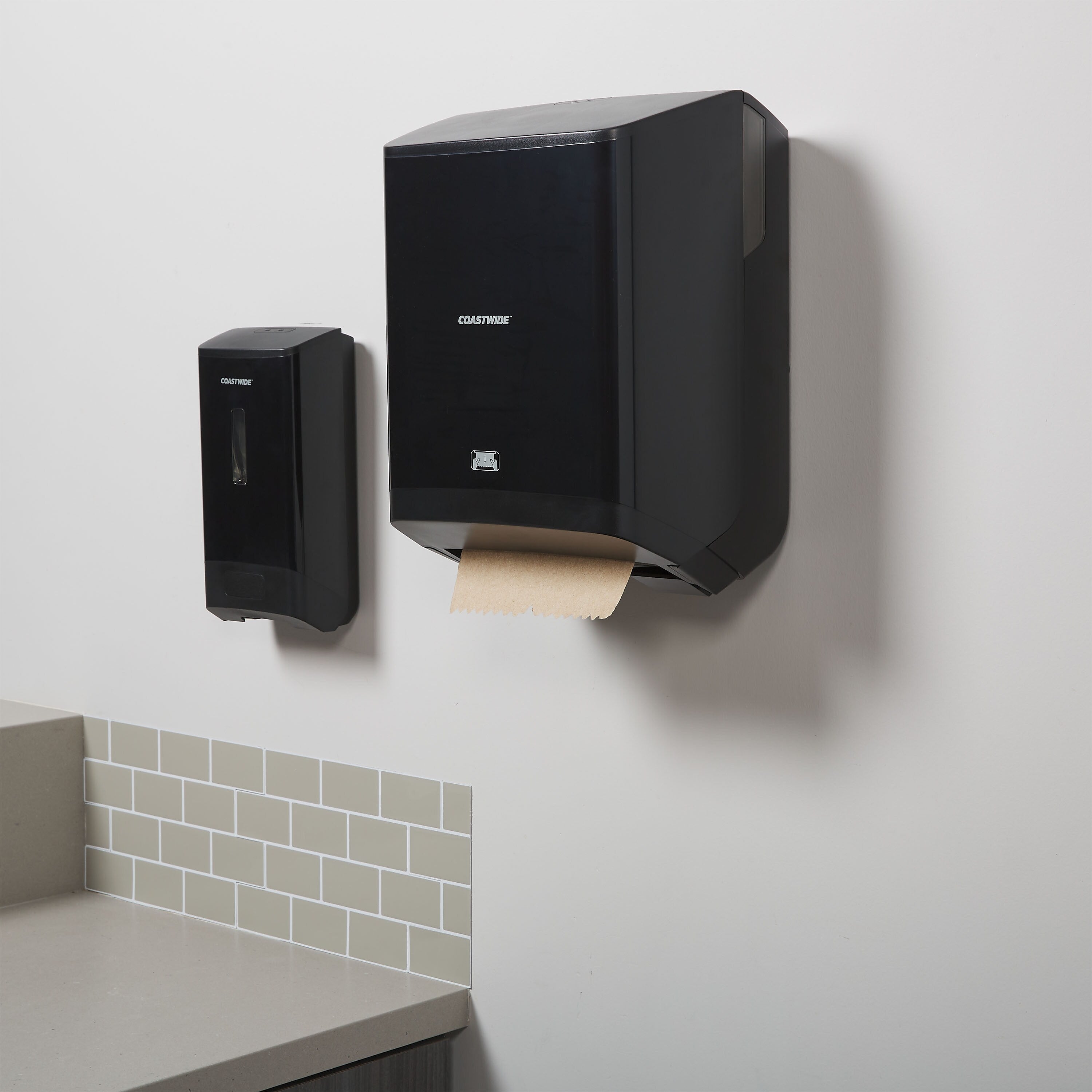 Coastwide Professional J-Series Manual Hardwound Paper Towel Dispenser, Black