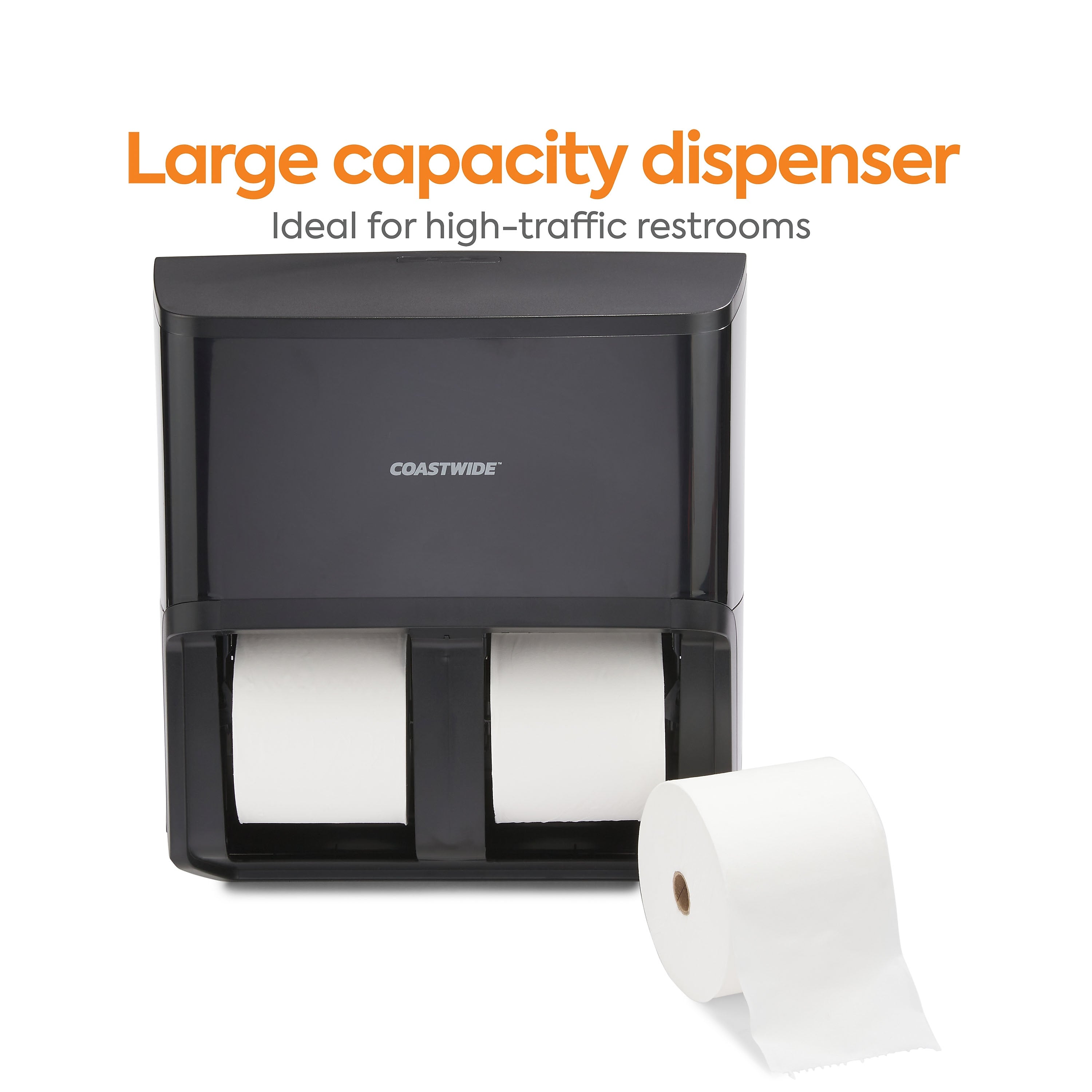 Coastwide Professional™ J-Series Quad Bath Tissue Dispenser, Black