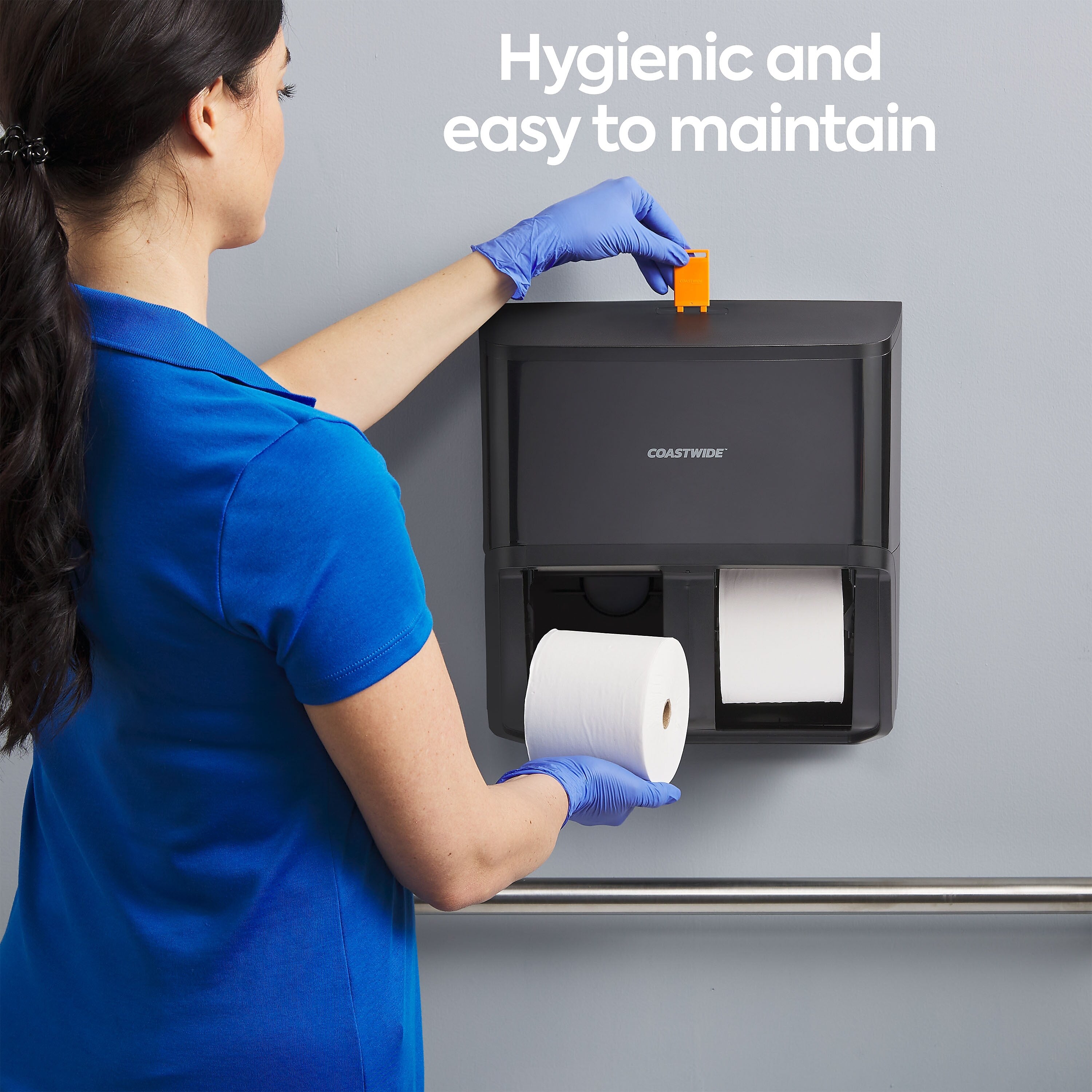 Coastwide Professional™ J-Series Quad Bath Tissue Dispenser, Black
