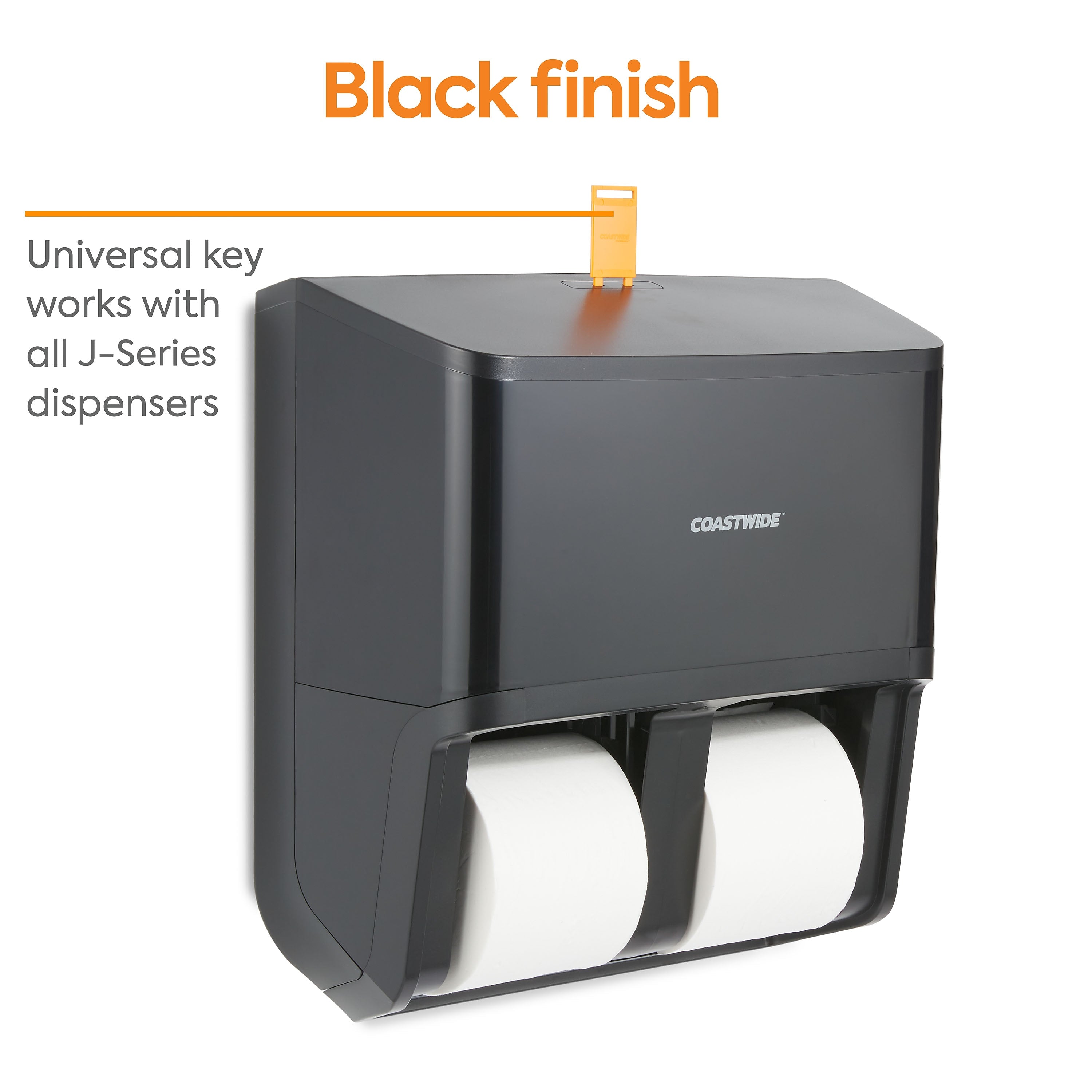 Coastwide Professional™ J-Series Quad Bath Tissue Dispenser, Black