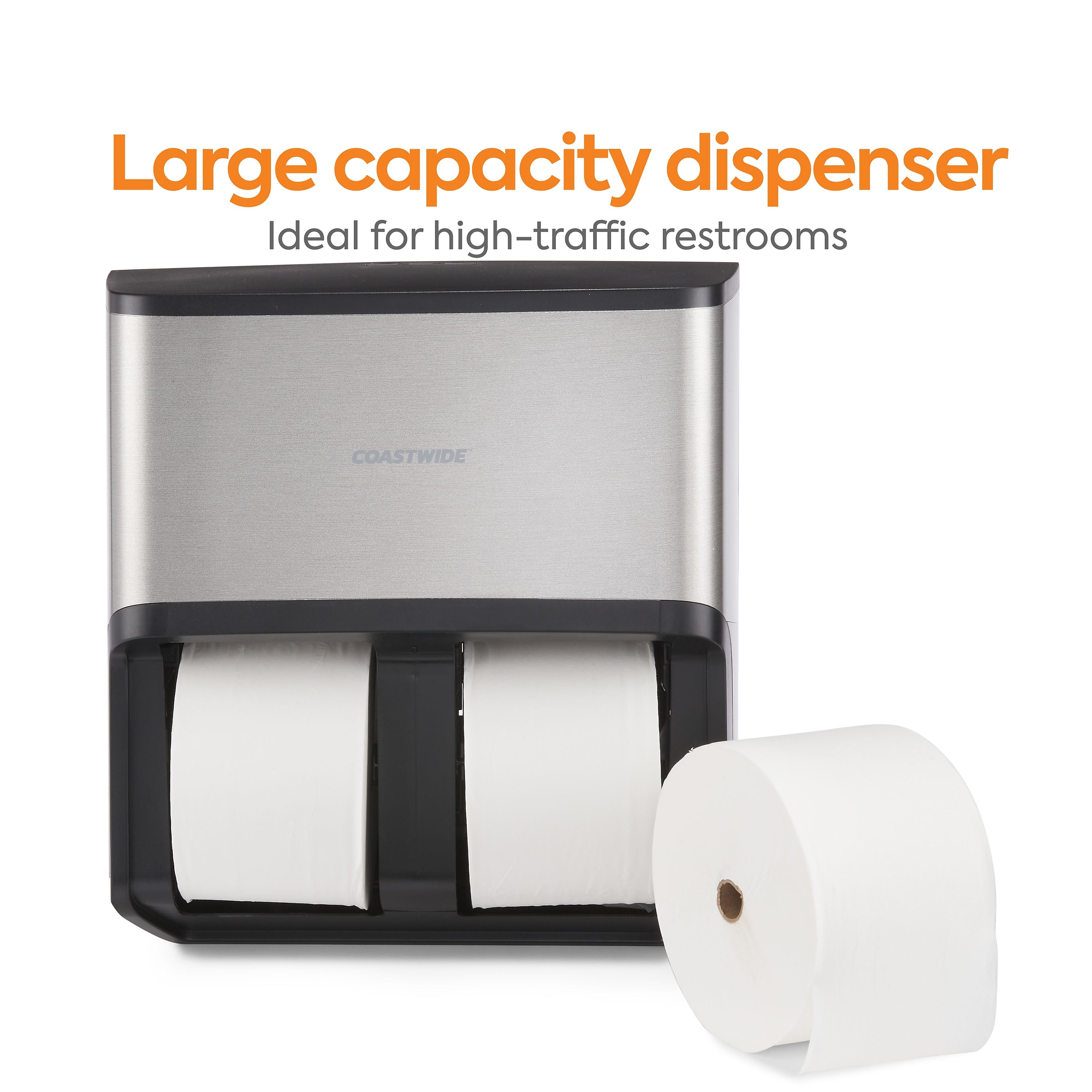 Coastwide Professional™ J-Series Quad Bath Tissue Dispenser, Black/Metallic