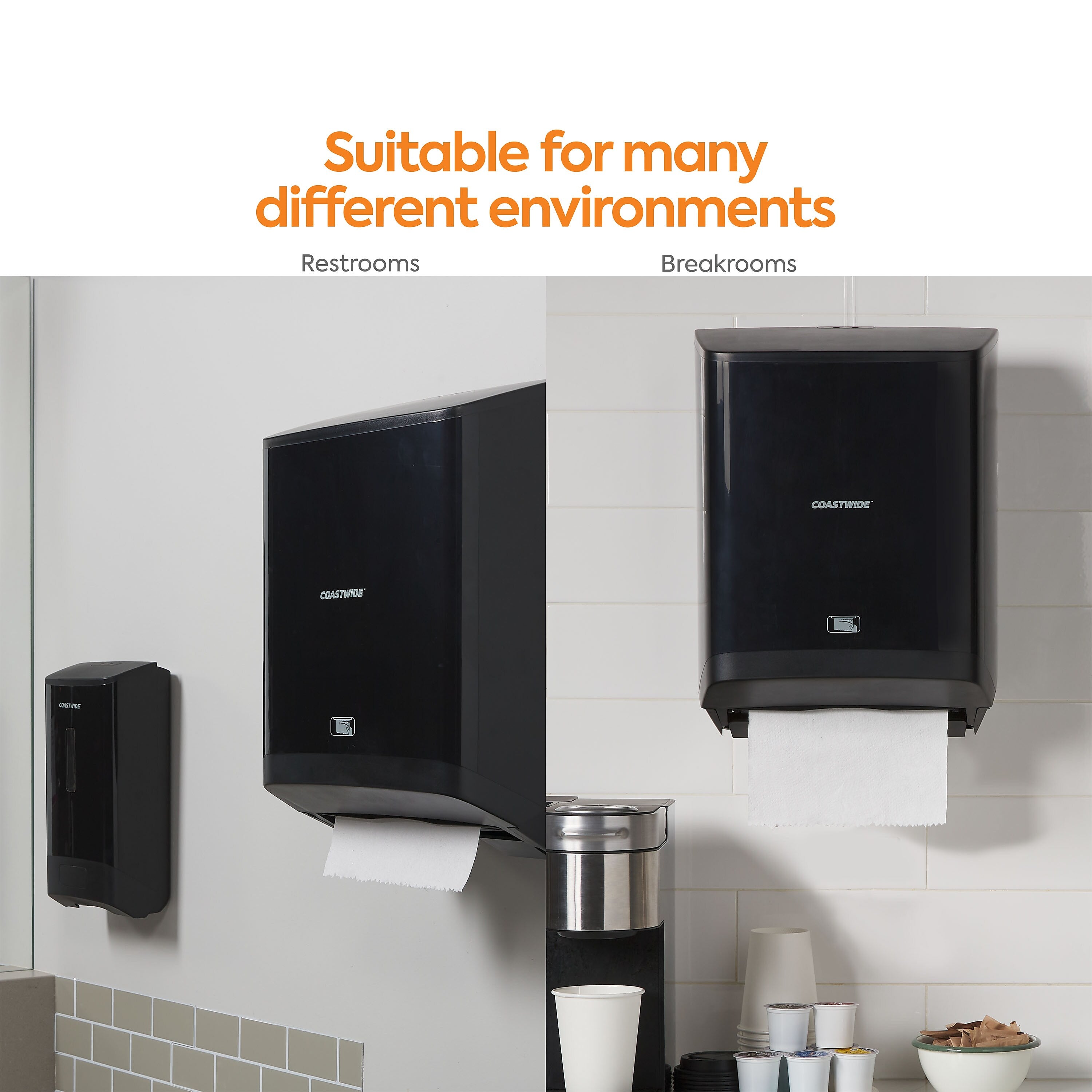 Coastwide Professional™ J-Series Recycled Hardwound Paper Towels, 1-ply, 800 ft./Roll, 6 Rolls/Carton