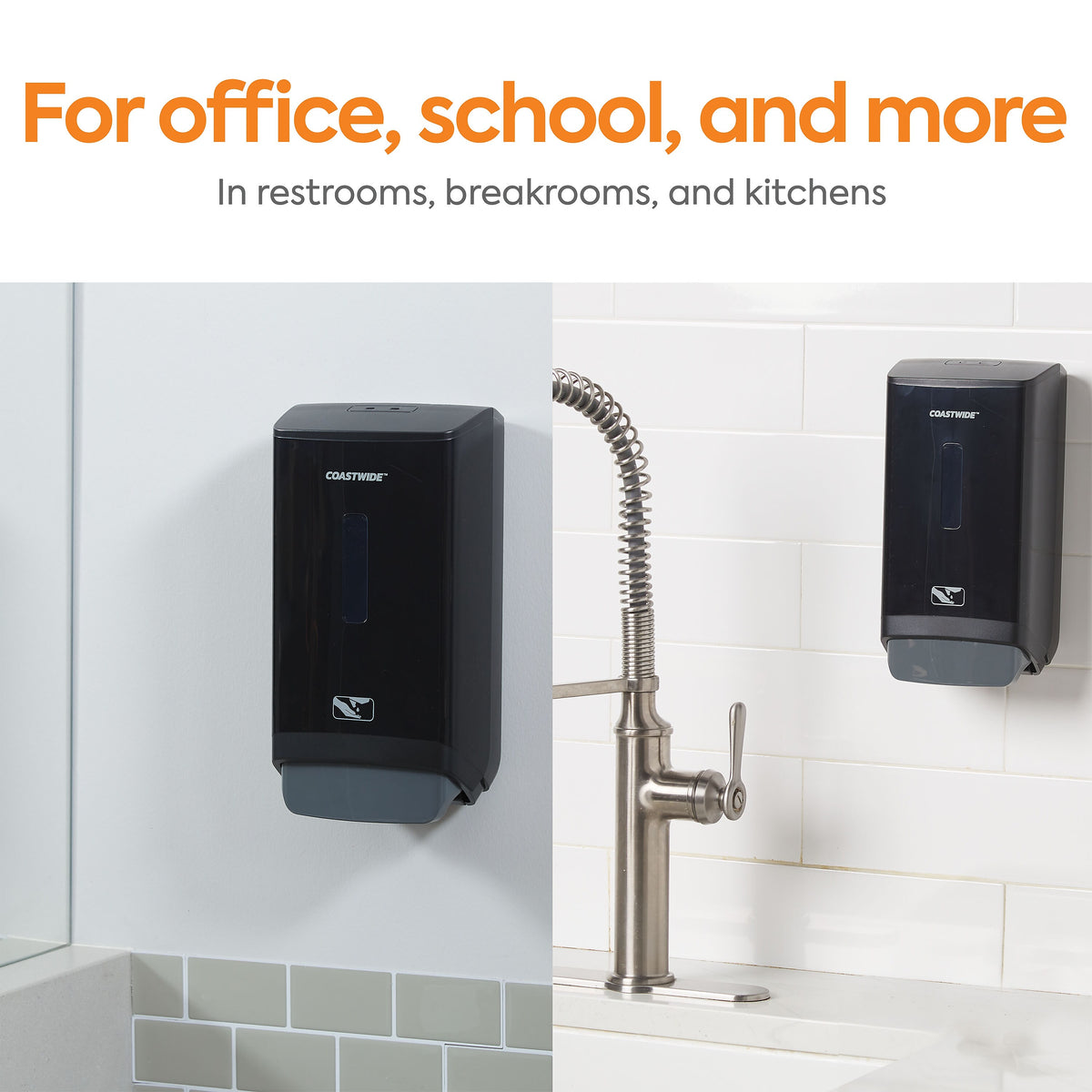 Coastwide Professional™ J-Series Wall Mounted Hand Soap Dispenser, Black