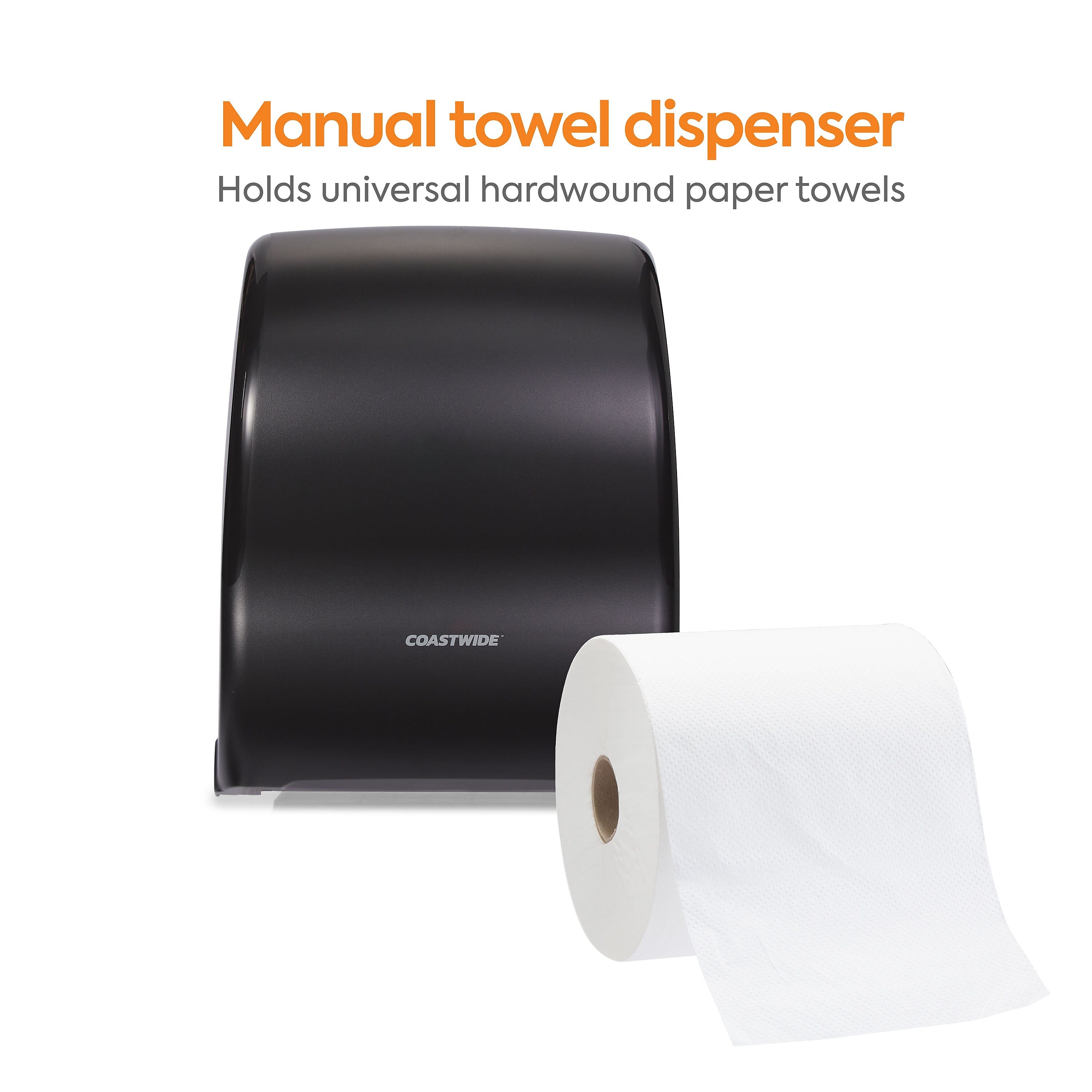 Coastwide Professional™ Manual Auto-Cut Hardwound Paper Towel Dispenser, Black