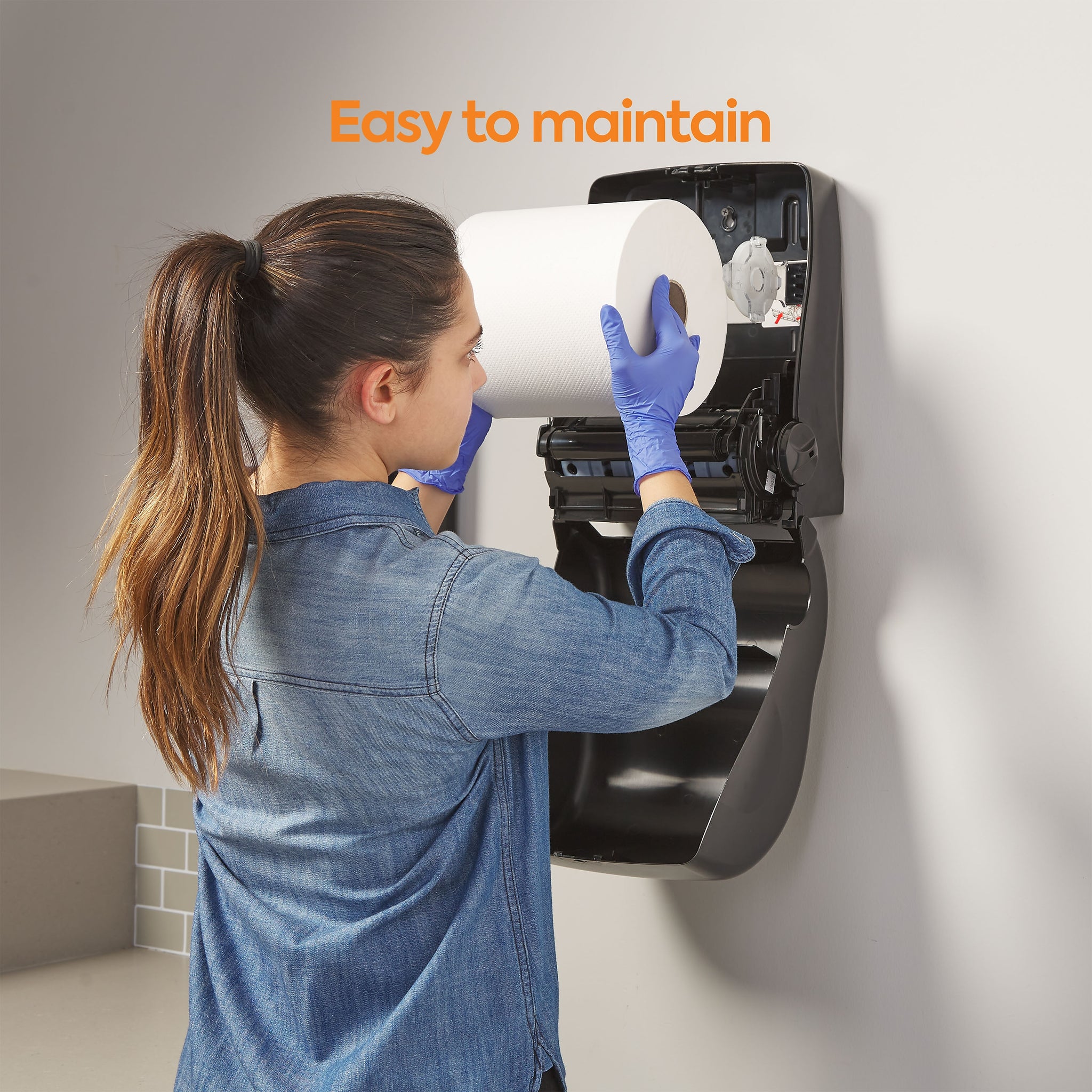 Coastwide Professional™ Manual Auto-Cut Hardwound Paper Towel Dispenser, Black