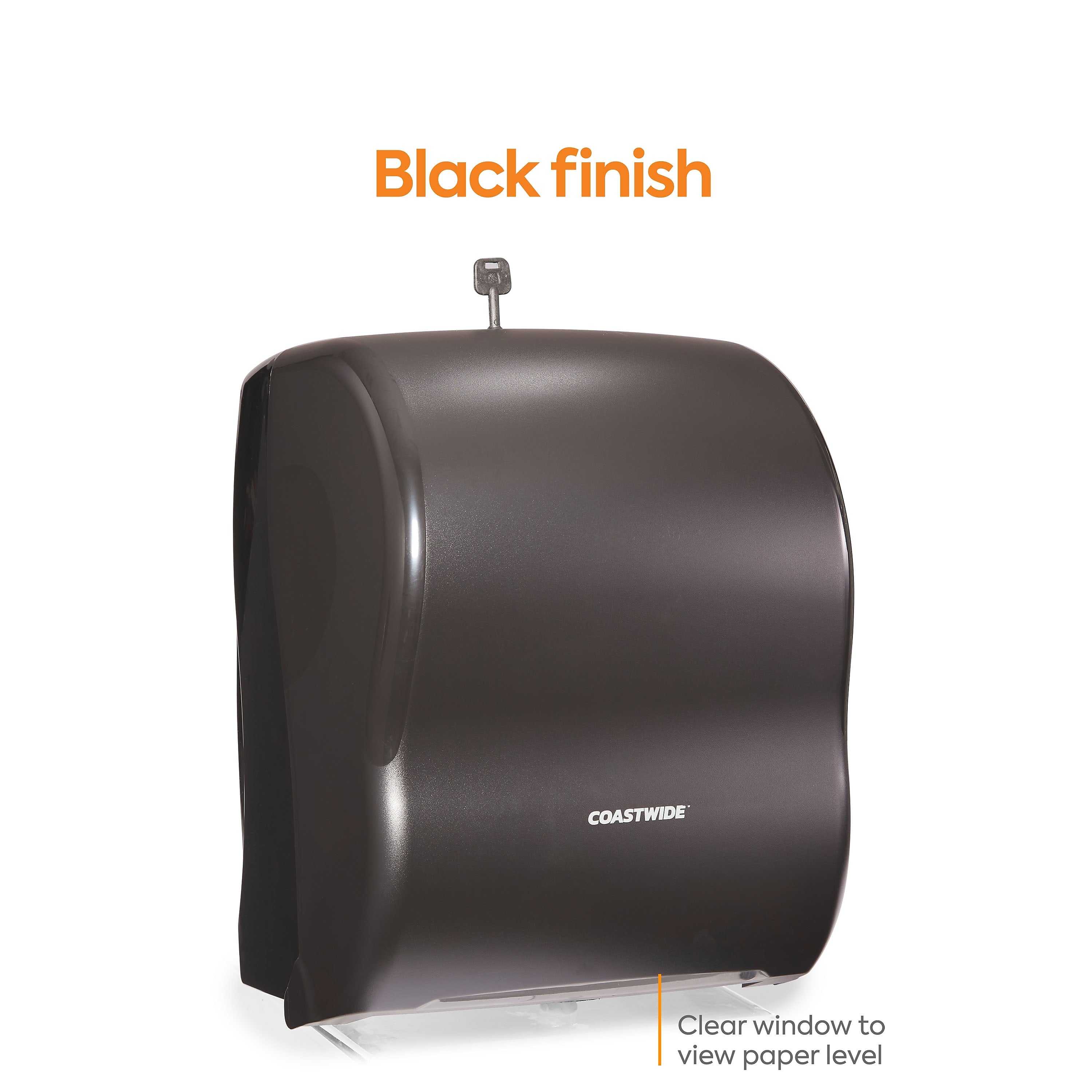 Coastwide Professional™ Manual Auto-Cut Hardwound Paper Towel Dispenser, Black