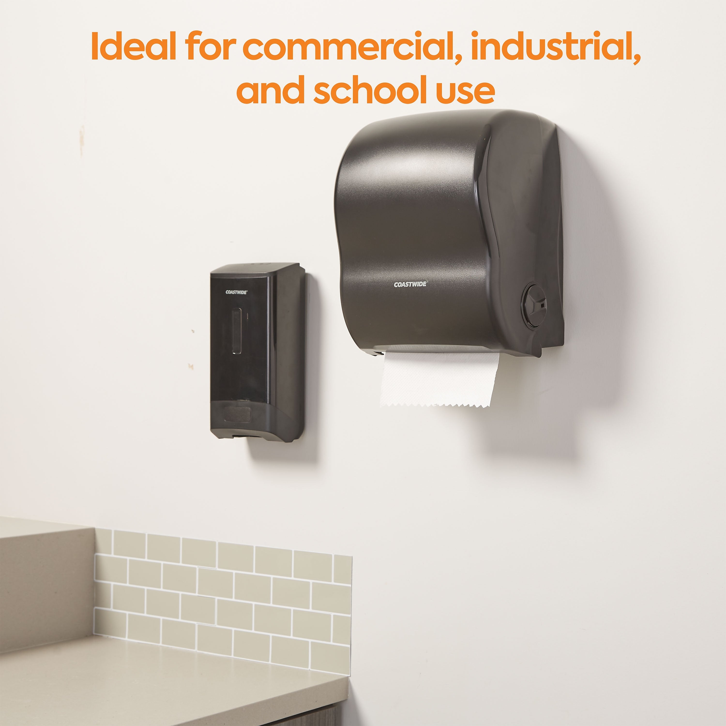 Coastwide Professional™ Manual Auto-Cut Hardwound Paper Towel Dispenser, Black