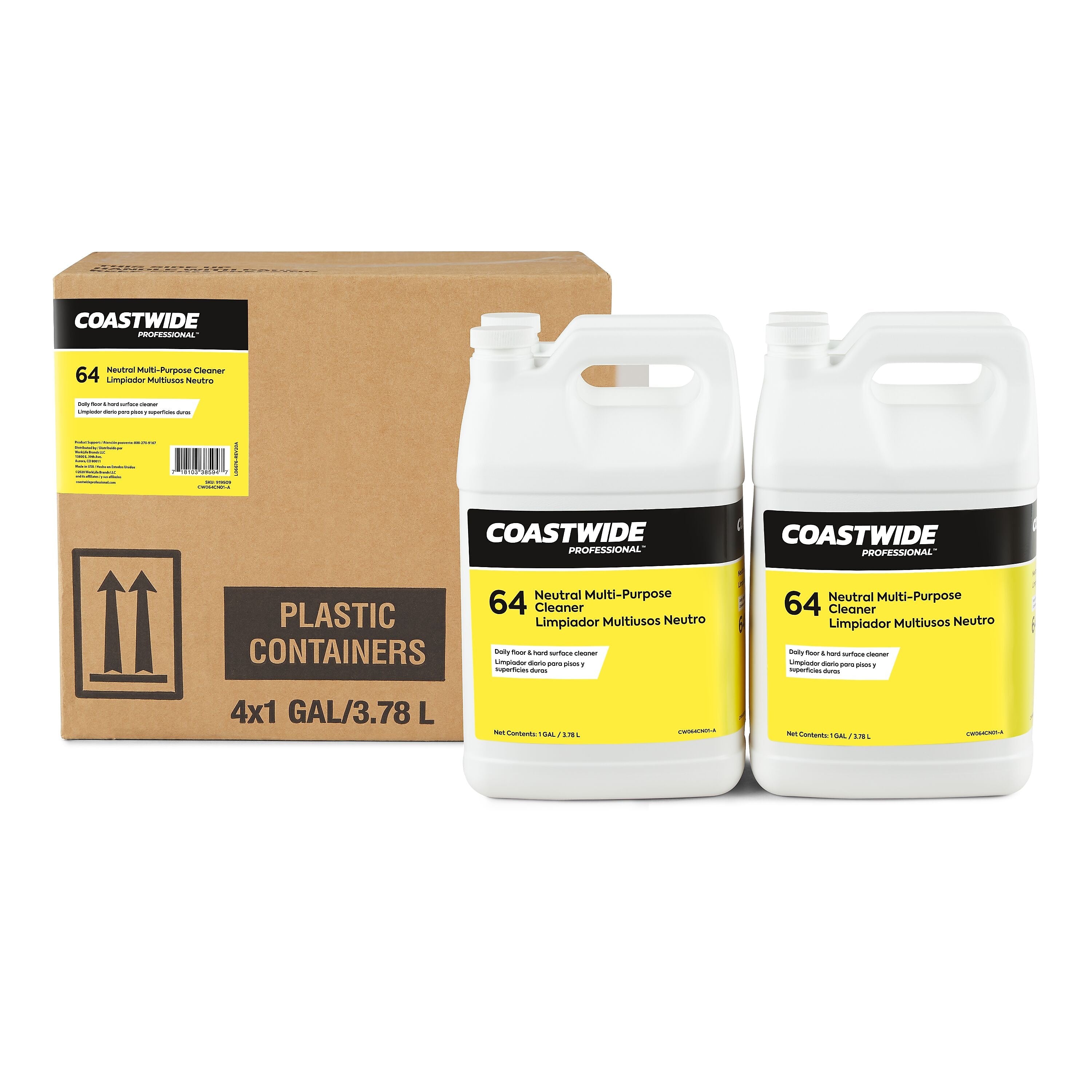 Coastwide Professional Multi-Purpose Neutral Cleaner 64, 3.78L, 4/Carton