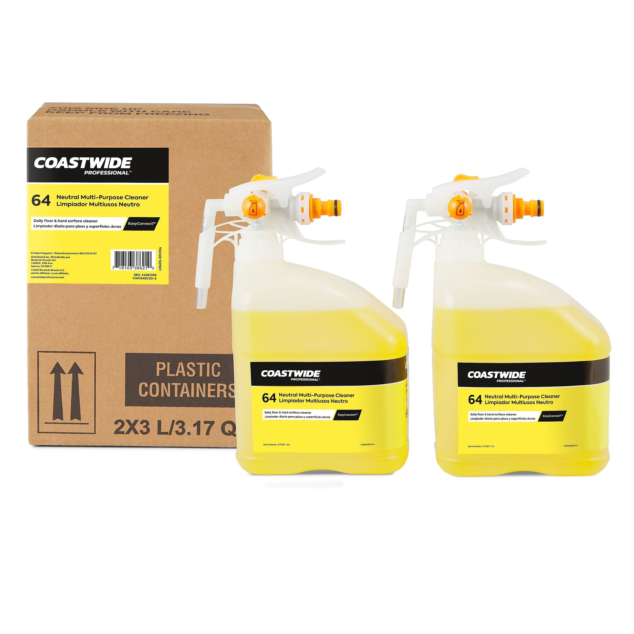 Coastwide Professional Multi-Purpose Neutral Cleaner 64 Concentrate for EasyConnect, 3L, 2/Carton