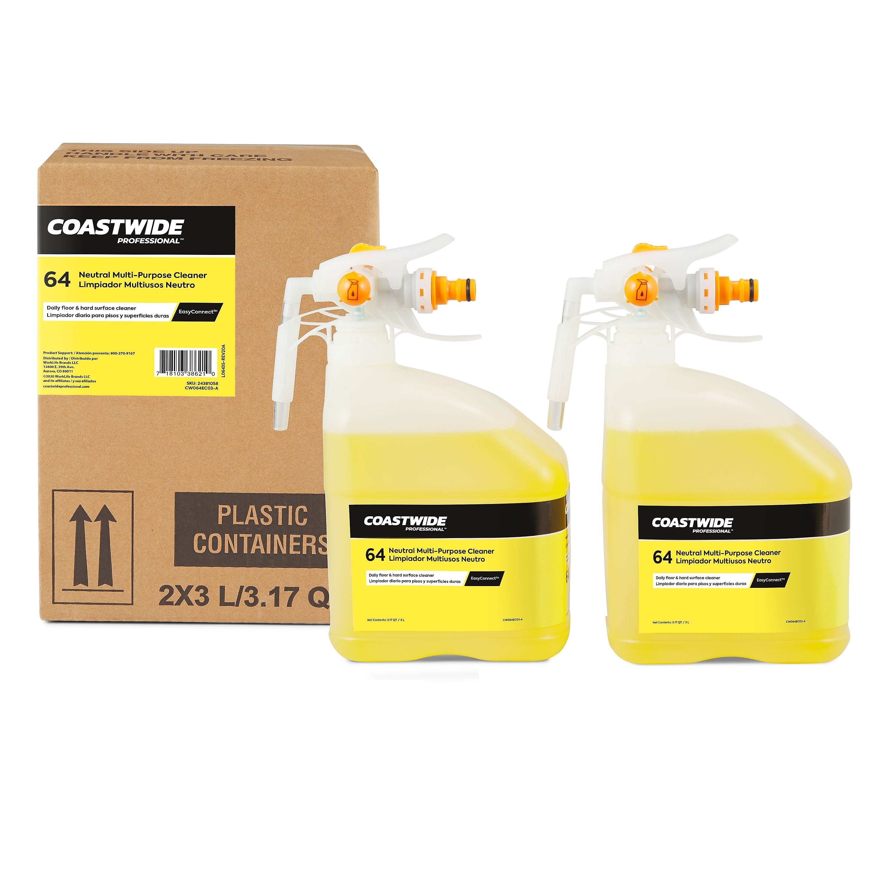 Coastwide Professional Multi-Purpose Neutral Cleaner 64 Concentrate for EasyConnect, 3L, 2/Carton